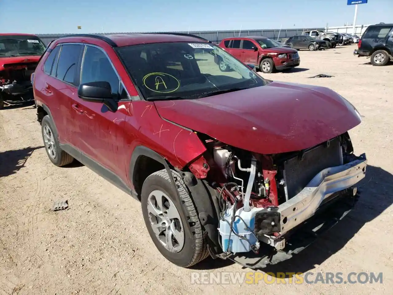 1 Photograph of a damaged car 2T3H1RFV2LW084751 TOYOTA RAV4 2020