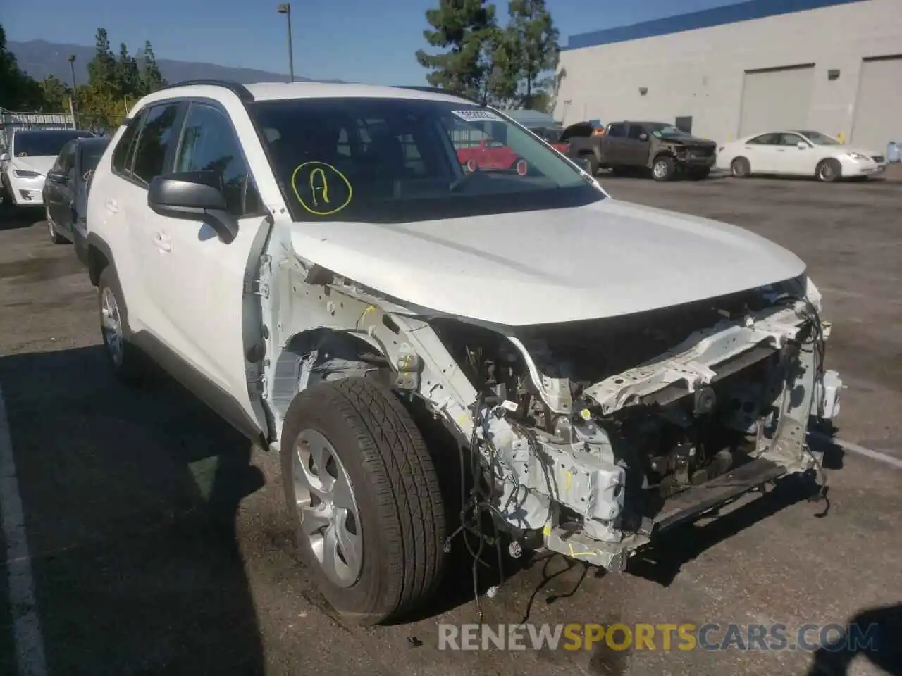 1 Photograph of a damaged car 2T3H1RFV5LC081456 TOYOTA RAV4 2020