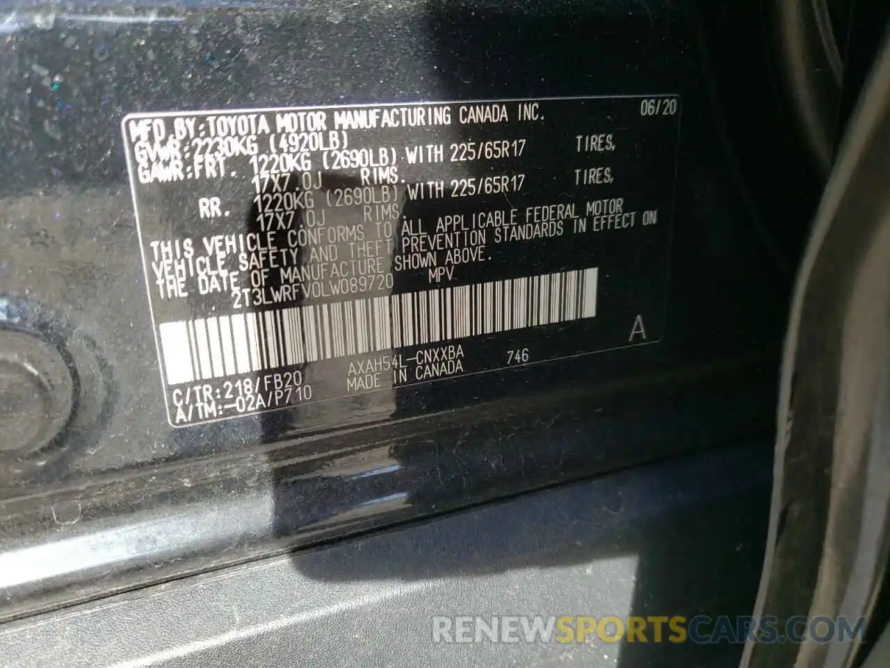 10 Фотография поврежденного автомобиля 2T3LWRFV0LW089720 TOYOTA RAV4 2020