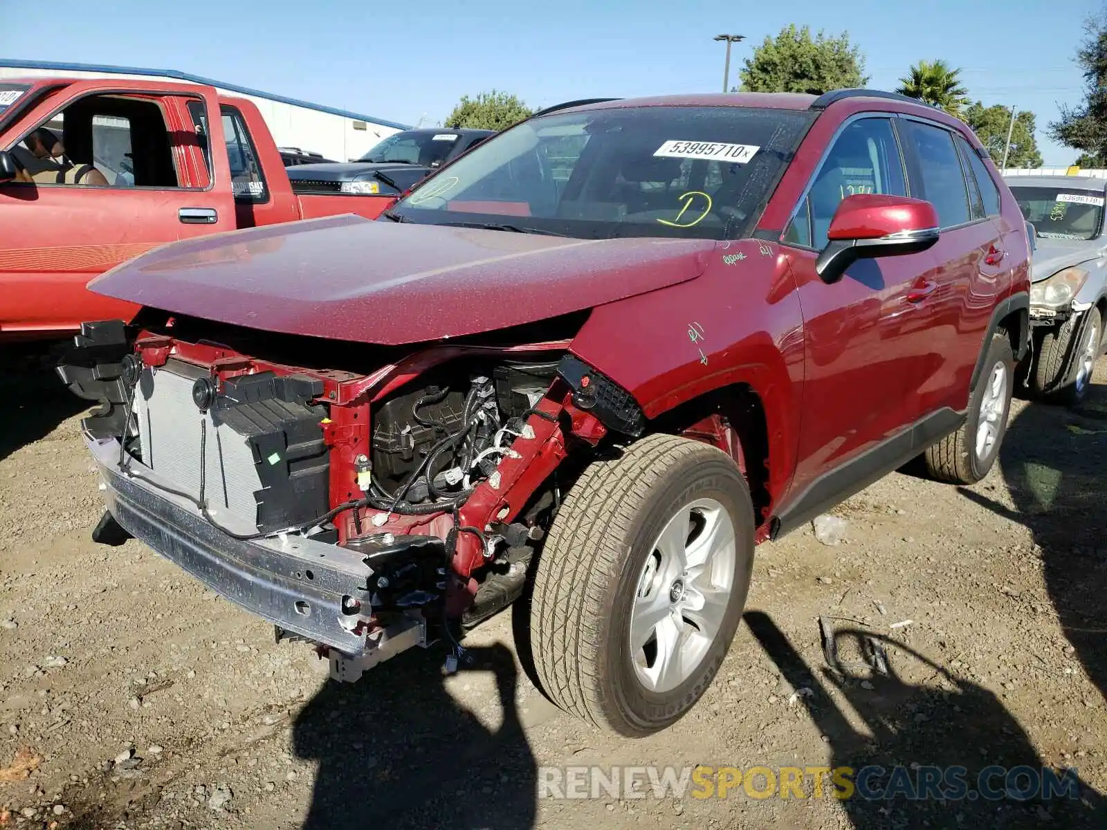 2 Photograph of a damaged car 2T3W1RFV6LW100473 TOYOTA RAV4 2020