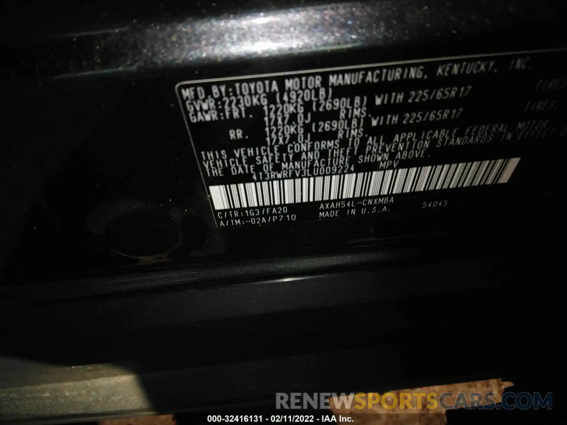 9 Фотография поврежденного автомобиля 4T3RWRFV3LU009224 TOYOTA RAV4 2020