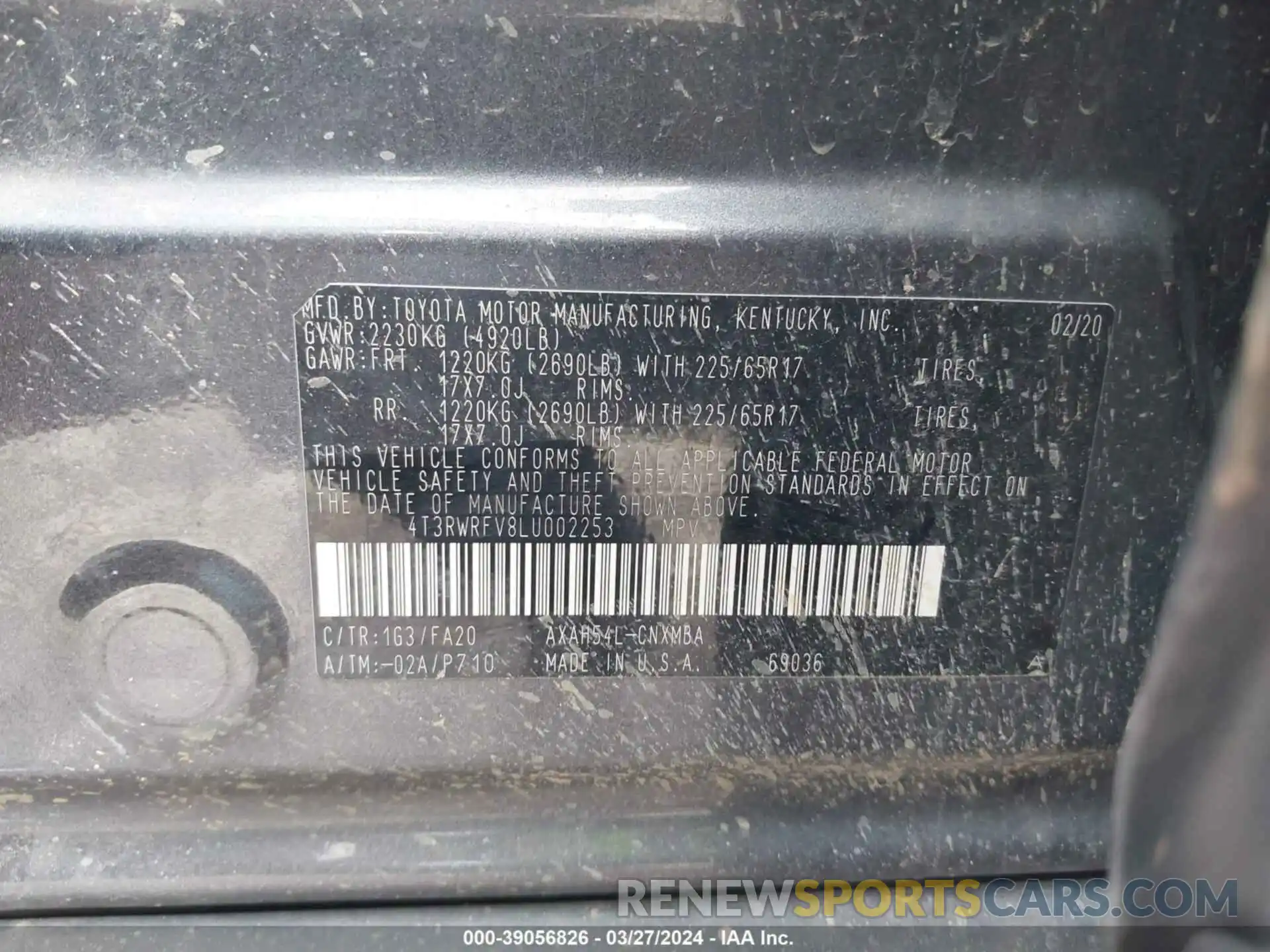 9 Фотография поврежденного автомобиля 4T3RWRFV8LU002253 TOYOTA RAV4 2020