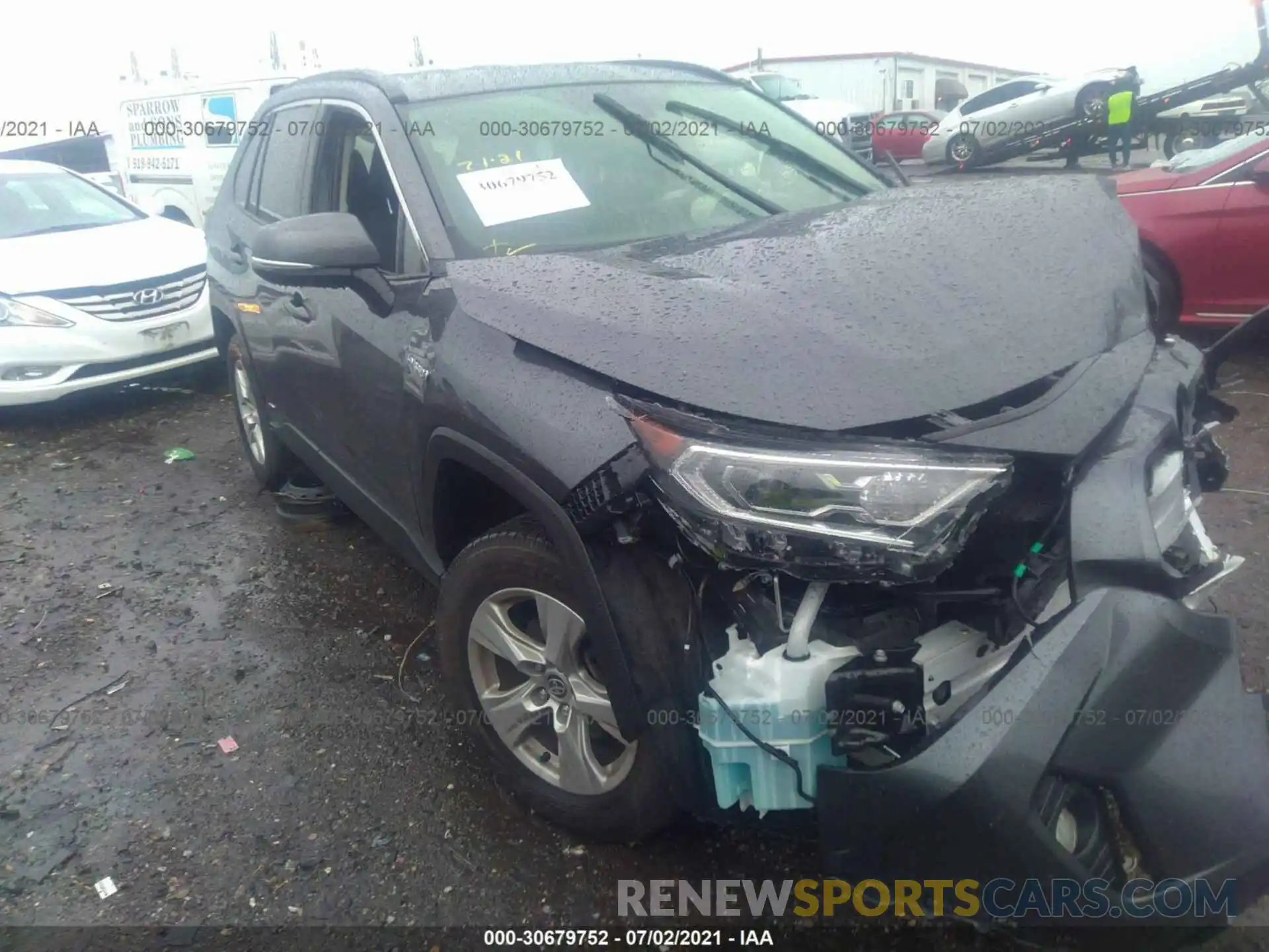 1 Photograph of a damaged car JTMRWRFV8LD067648 TOYOTA RAV4 2020