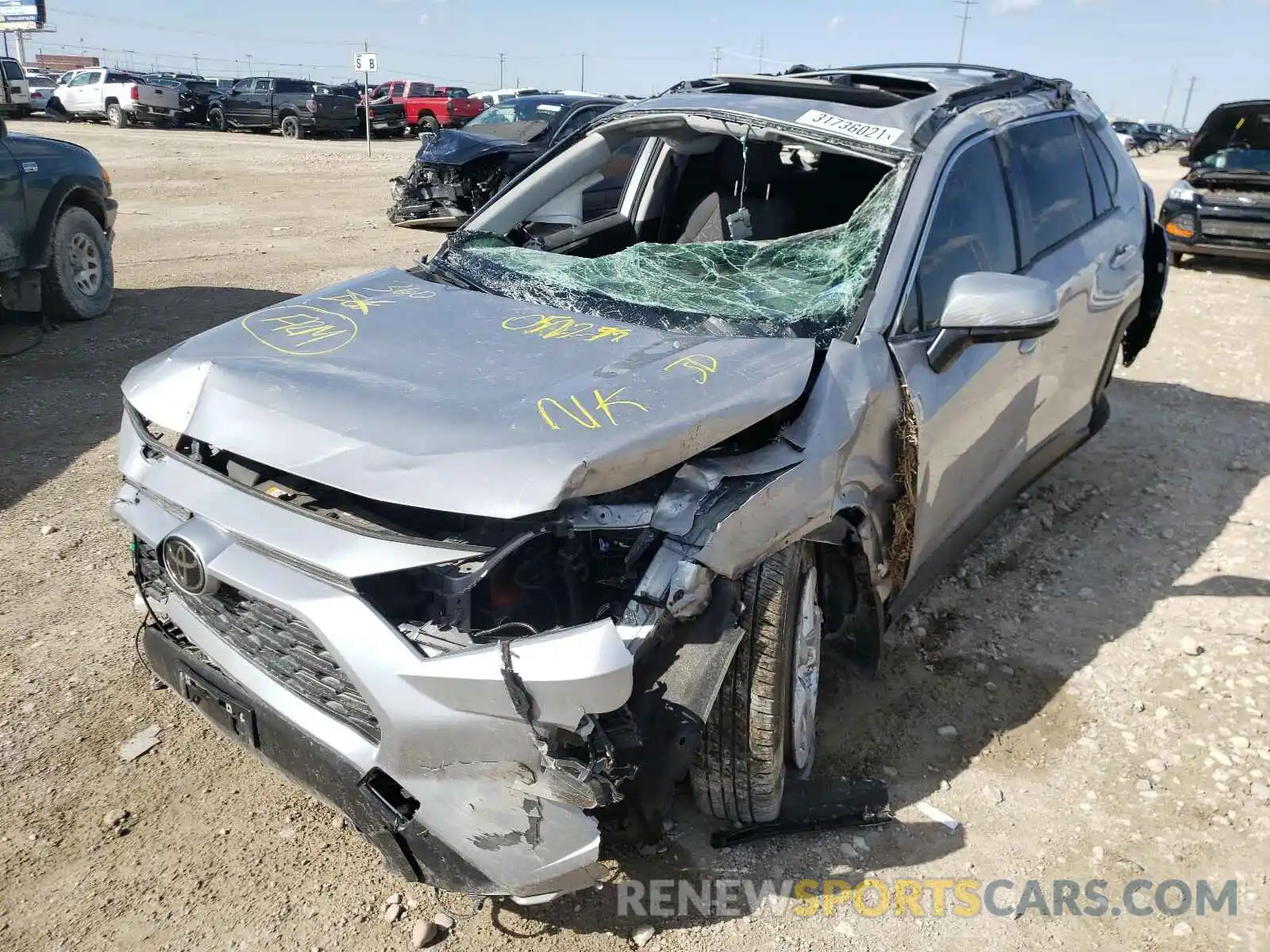 2 Photograph of a damaged car JTMW1RFV1LD052295 TOYOTA RAV4 2020