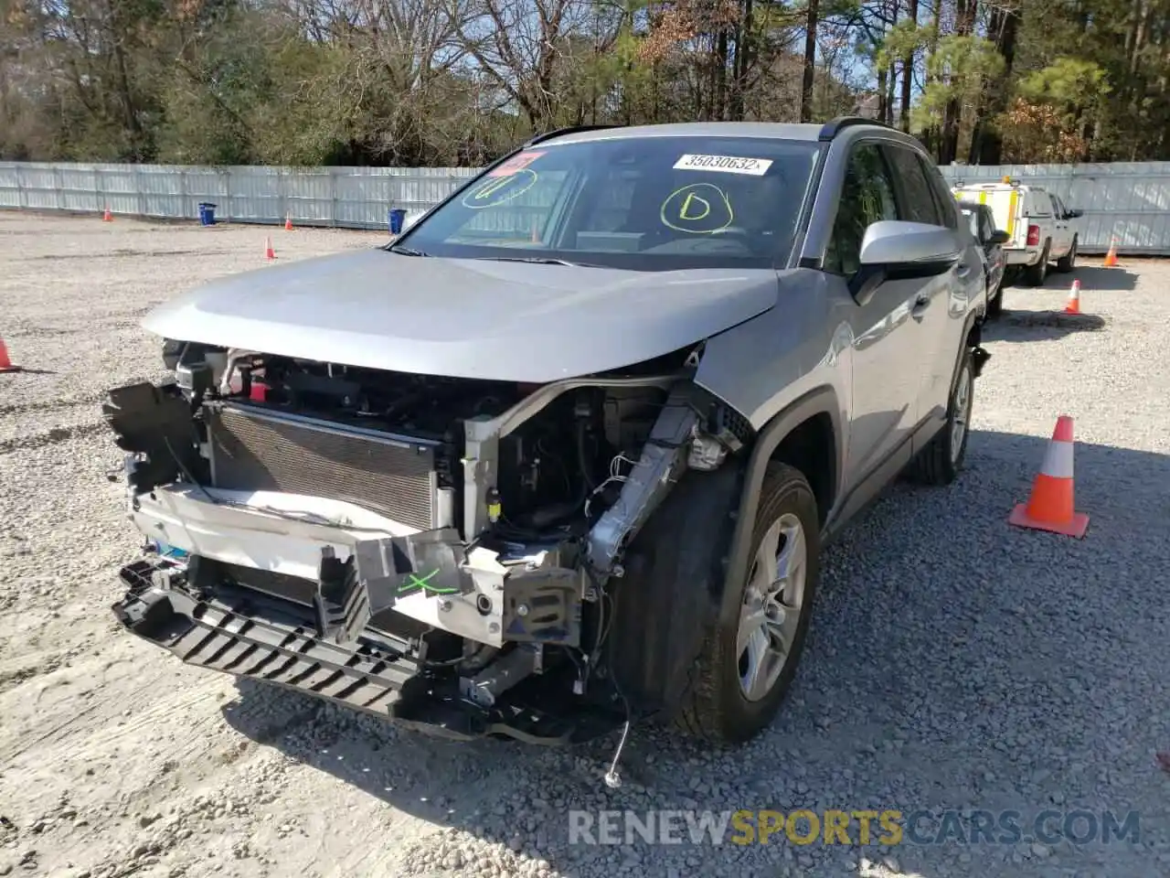 2 Photograph of a damaged car JTMW1RFVXLD519648 TOYOTA RAV4 2020