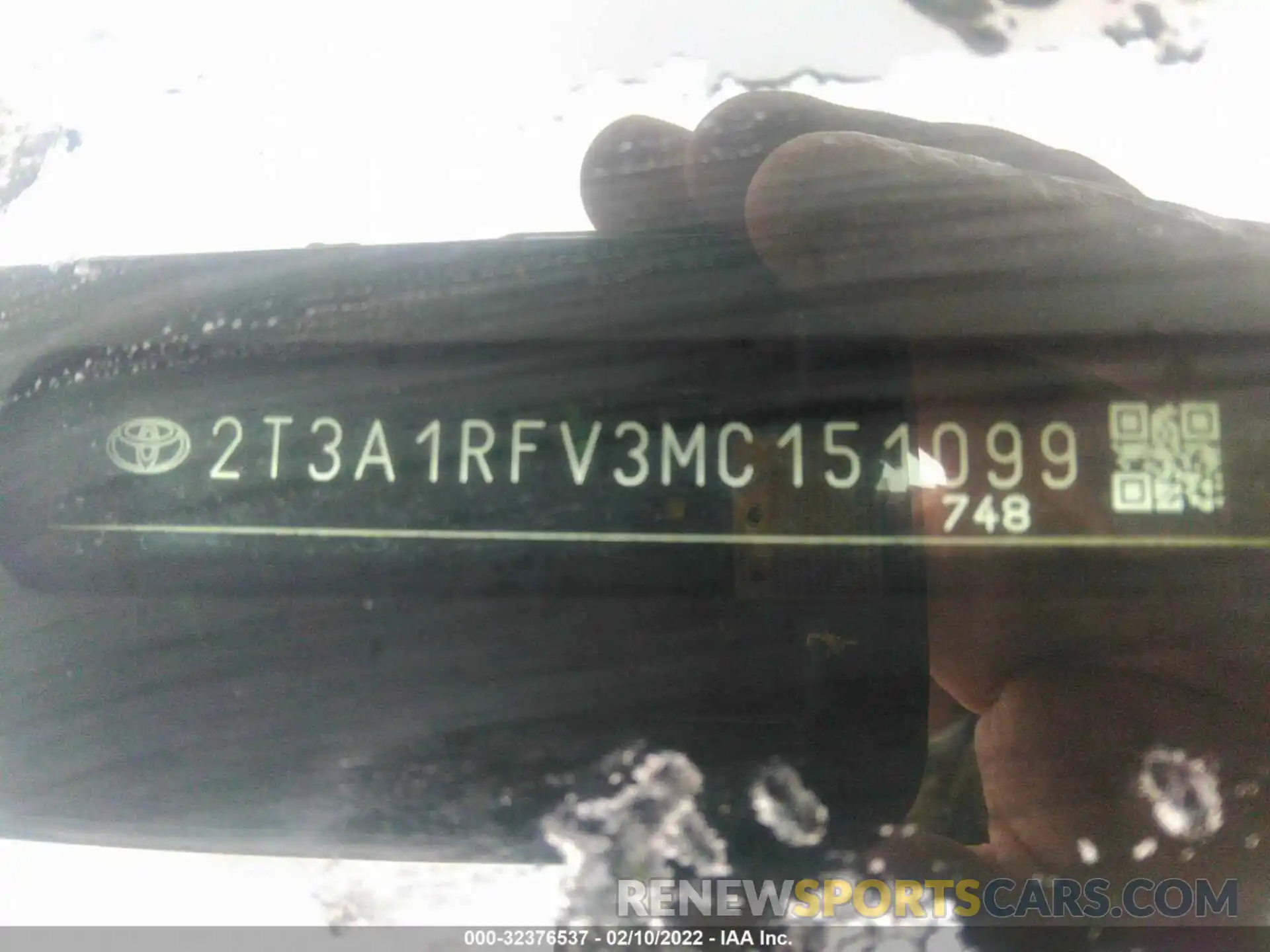 9 Фотография поврежденного автомобиля 2T3A1RFV3MC151099 TOYOTA RAV4 2021