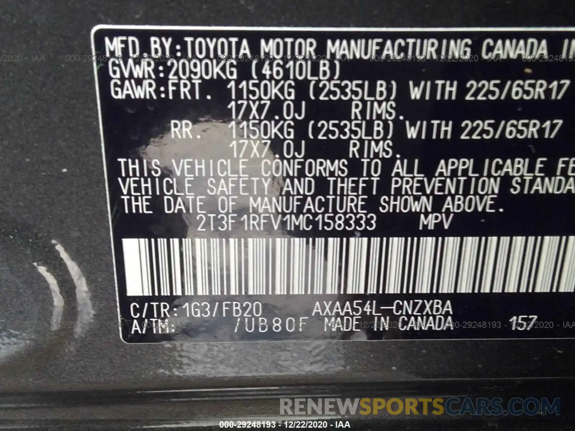 9 Фотография поврежденного автомобиля 2T3F1RFV1MC158333 TOYOTA RAV4 2021