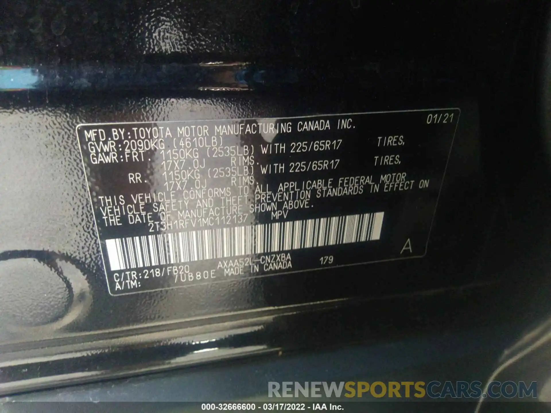 9 Фотография поврежденного автомобиля 2T3H1RFV1MC112137 TOYOTA RAV4 2021