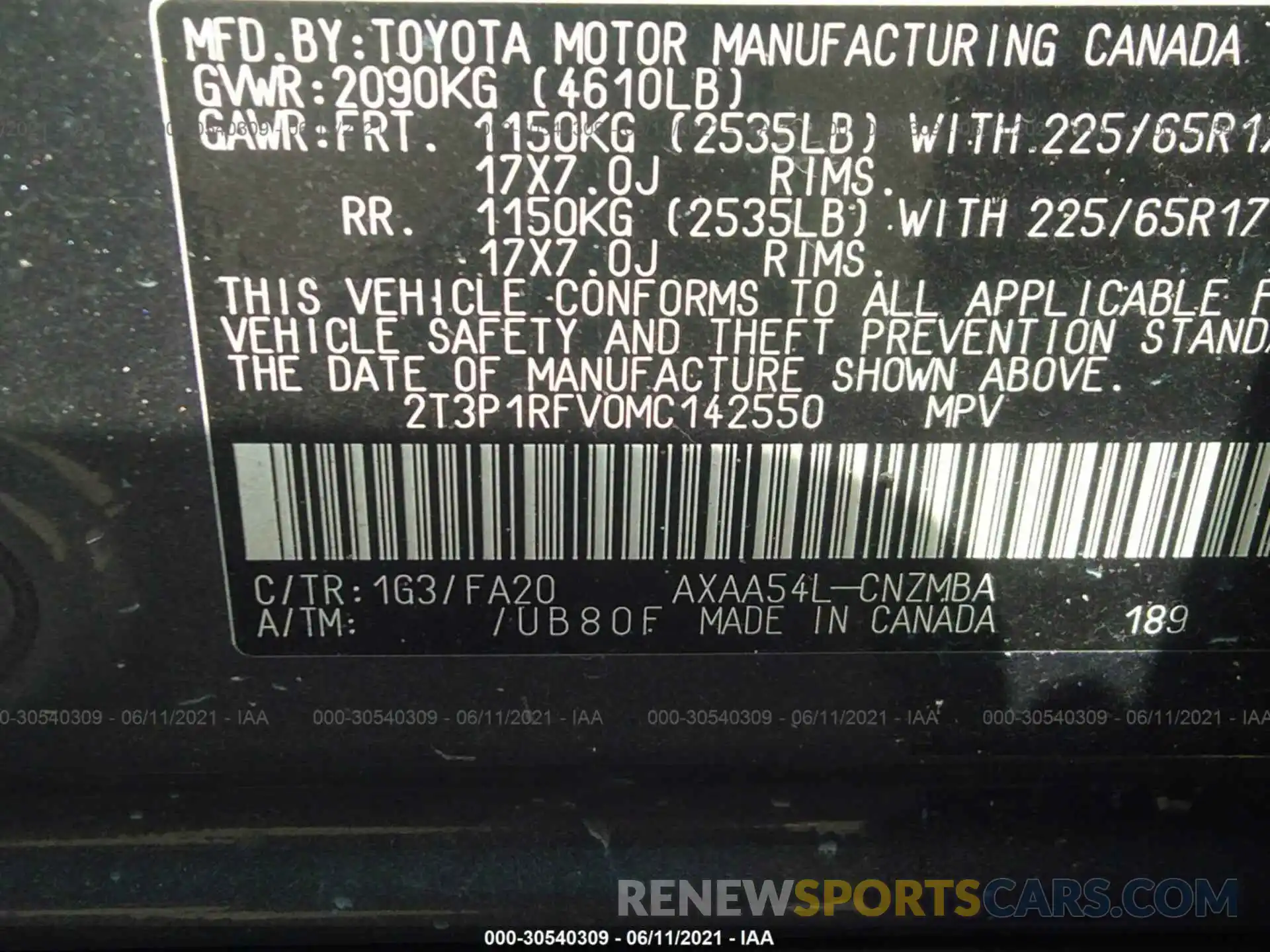 9 Фотография поврежденного автомобиля 2T3P1RFV0MC142550 TOYOTA RAV4 2021