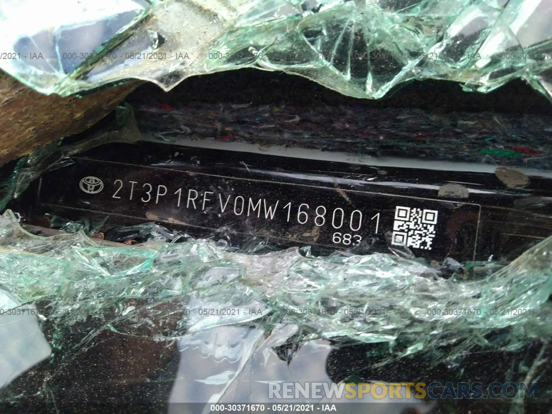 9 Фотография поврежденного автомобиля 2T3P1RFV0MW168001 TOYOTA RAV4 2021