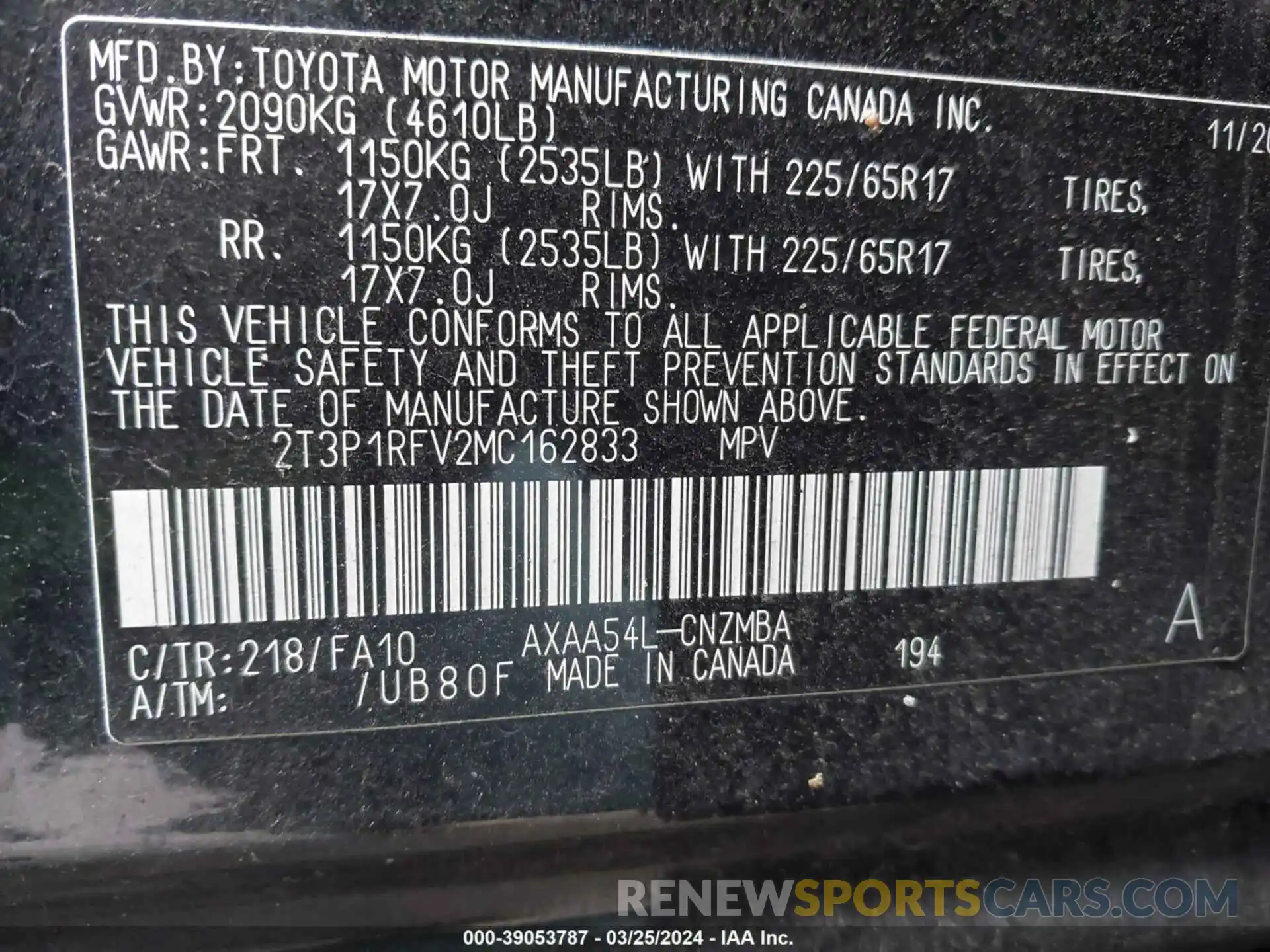 9 Фотография поврежденного автомобиля 2T3P1RFV2MC162833 TOYOTA RAV4 2021