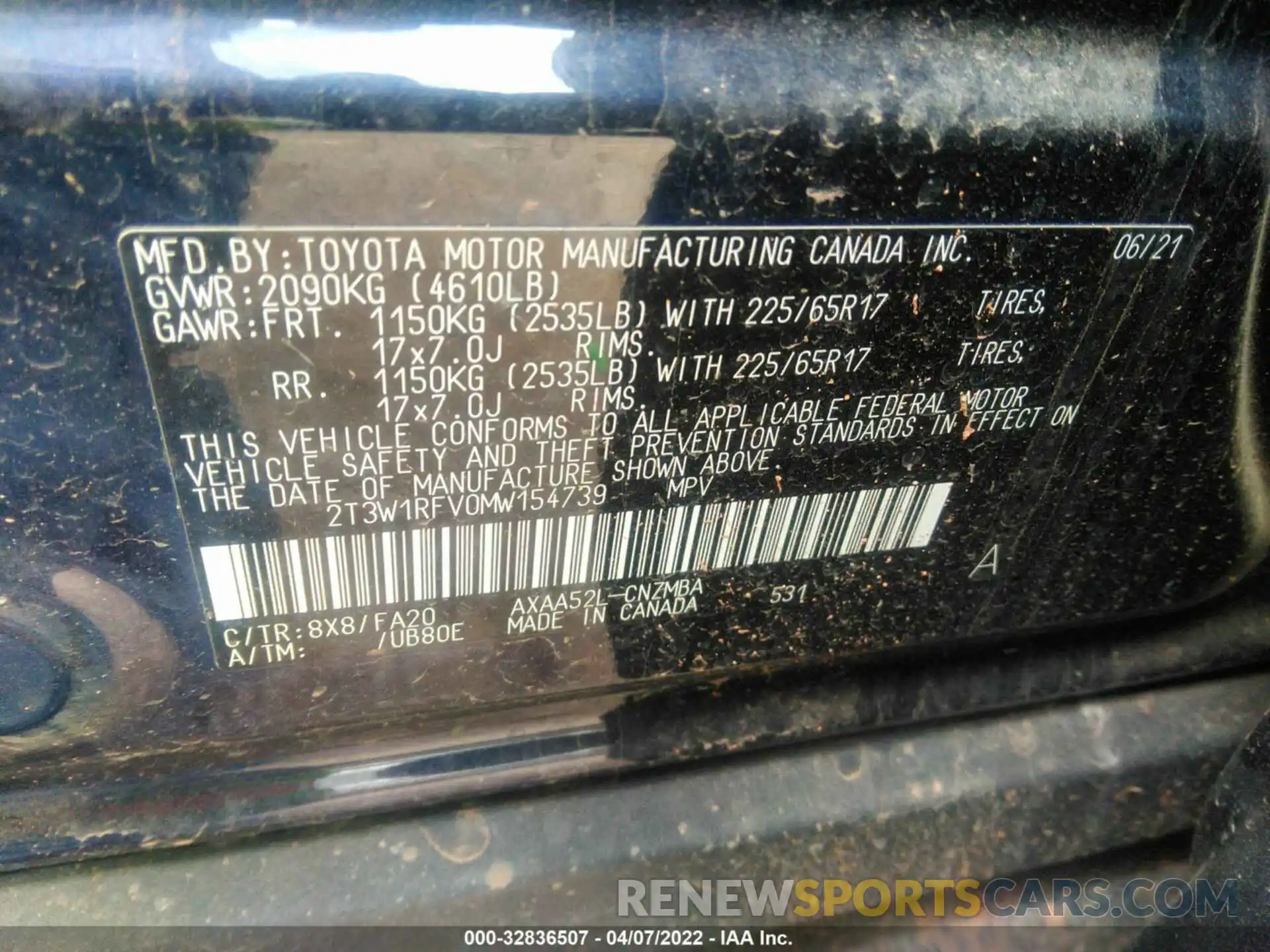 9 Фотография поврежденного автомобиля 2T3W1RFV0MW154739 TOYOTA RAV4 2021