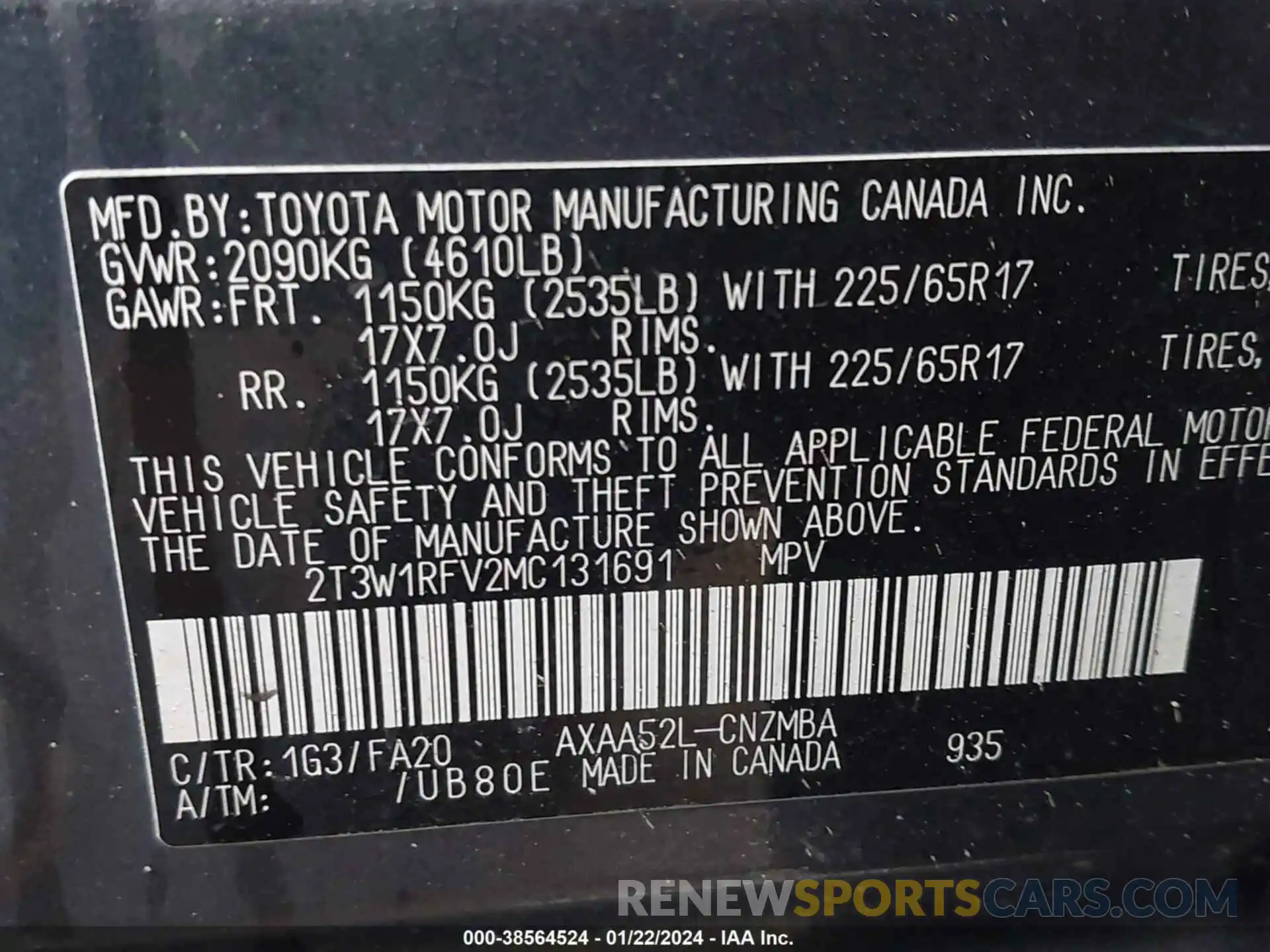 9 Фотография поврежденного автомобиля 2T3W1RFV2MC131691 TOYOTA RAV4 2021