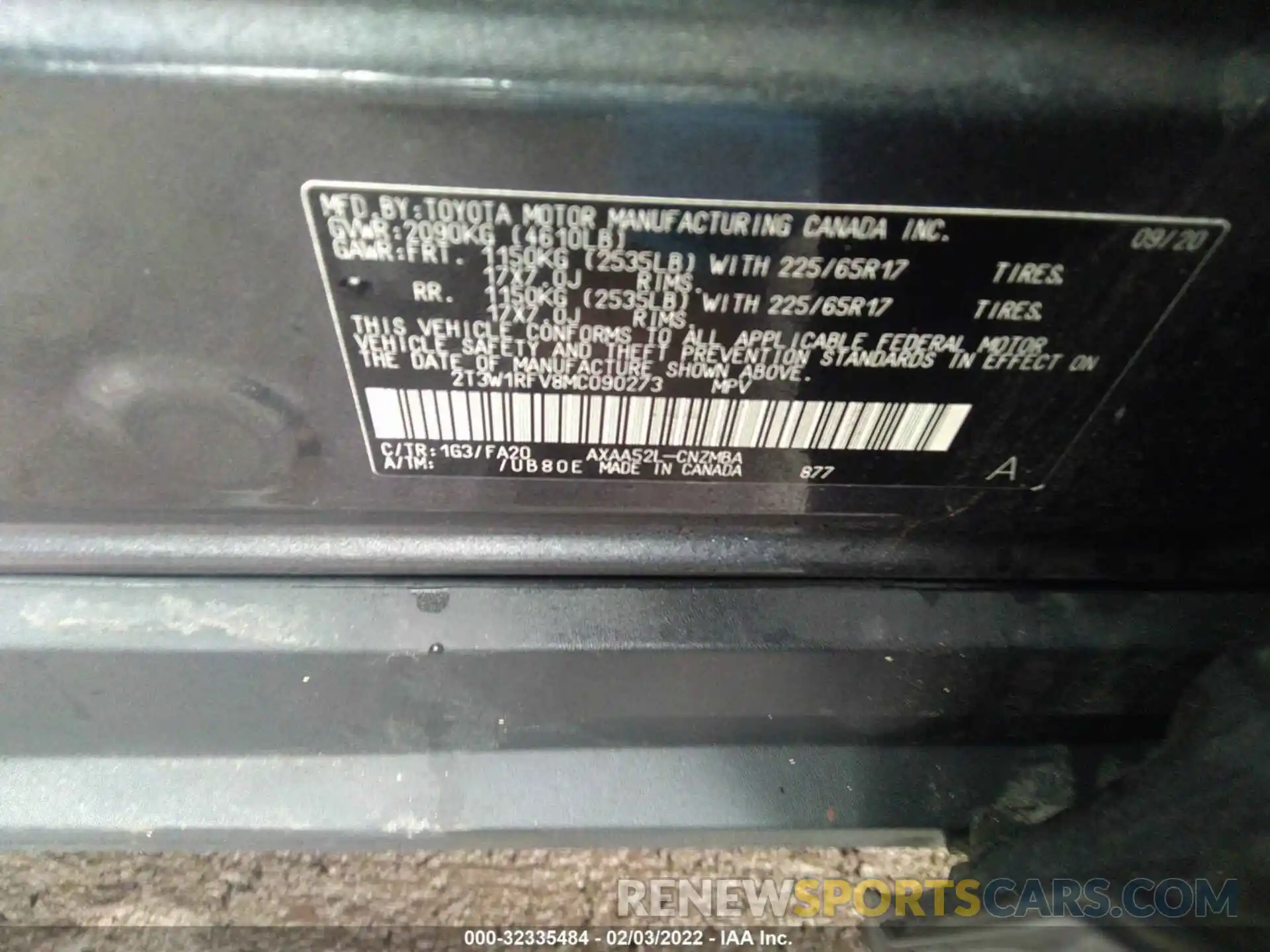 9 Фотография поврежденного автомобиля 2T3W1RFV8MC090273 TOYOTA RAV4 2021