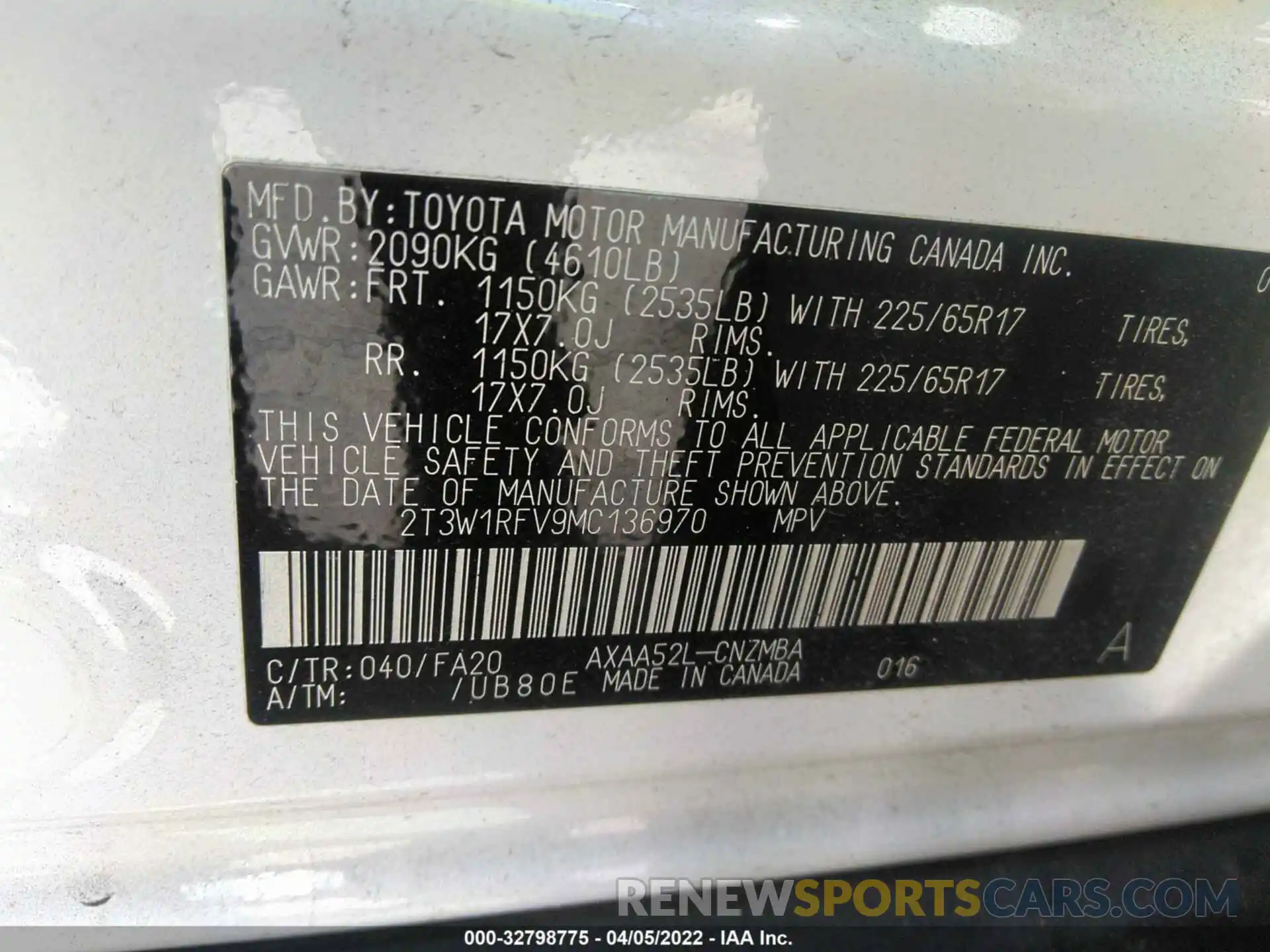 9 Фотография поврежденного автомобиля 2T3W1RFV9MC136970 TOYOTA RAV4 2021