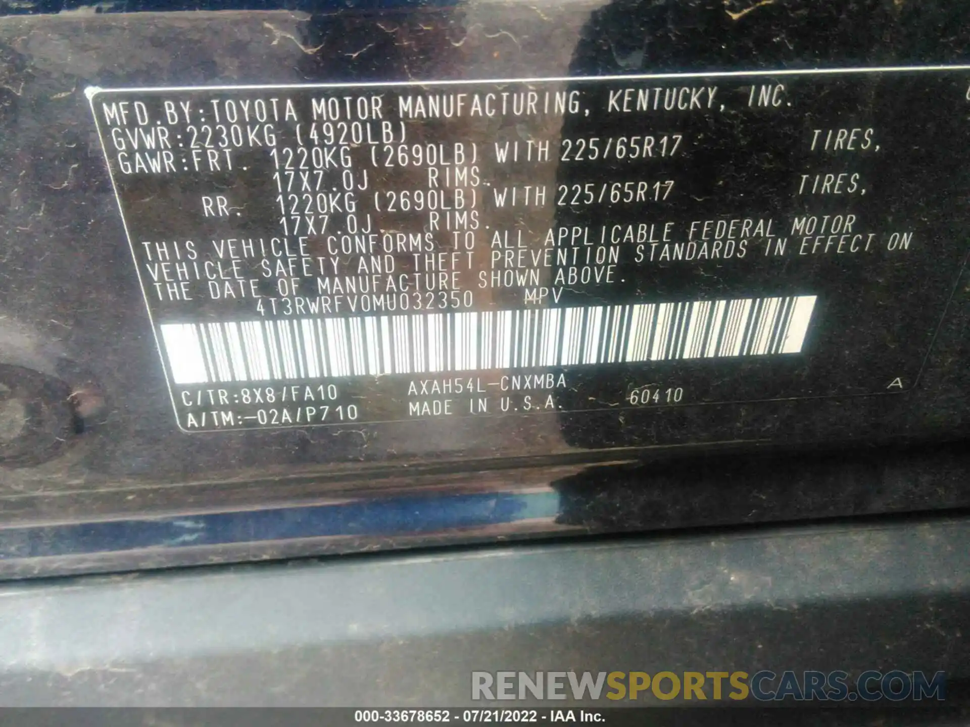 9 Фотография поврежденного автомобиля 4T3RWRFV0MU032350 TOYOTA RAV4 2021