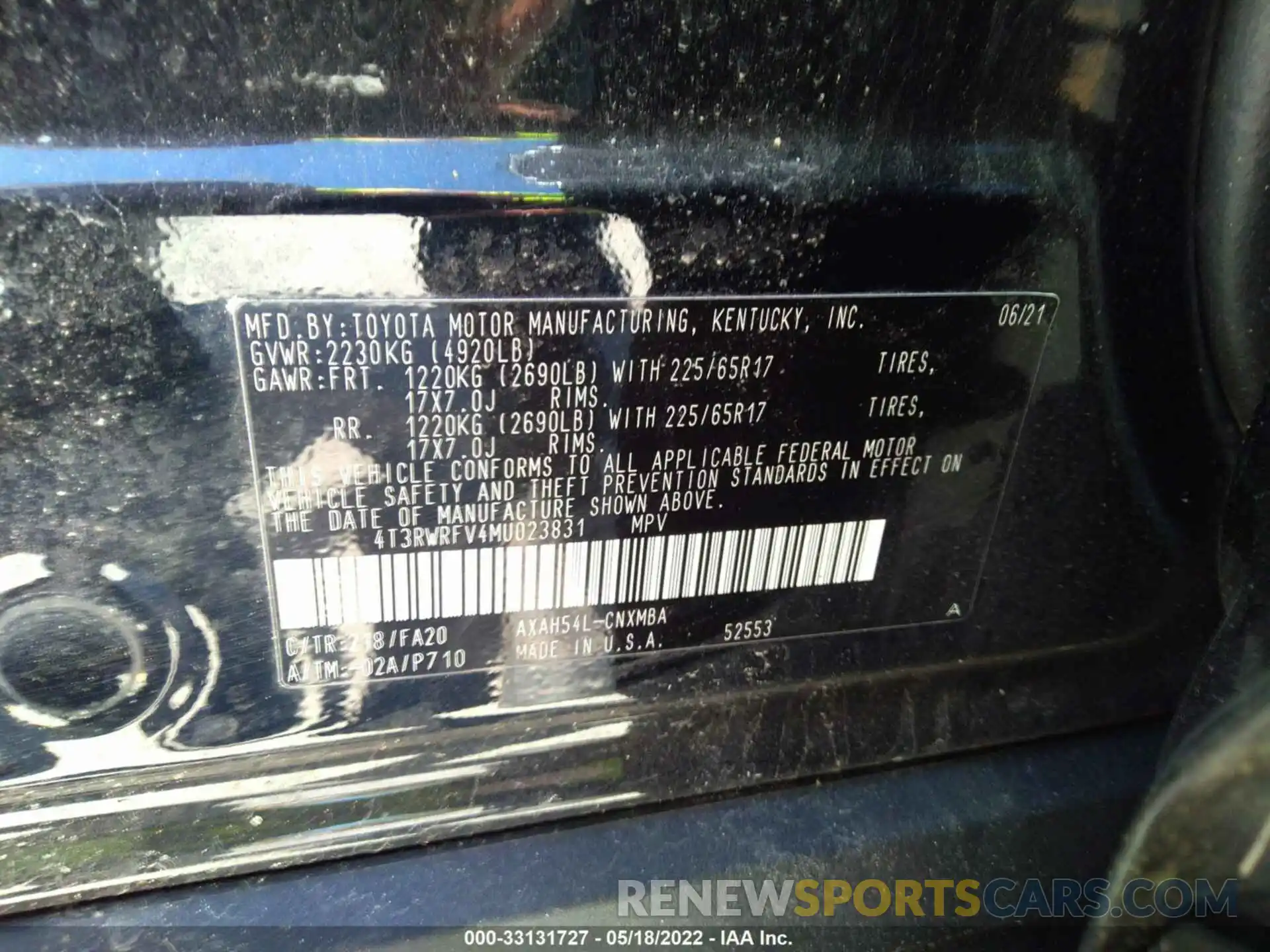 9 Фотография поврежденного автомобиля 4T3RWRFV4MU023831 TOYOTA RAV4 2021