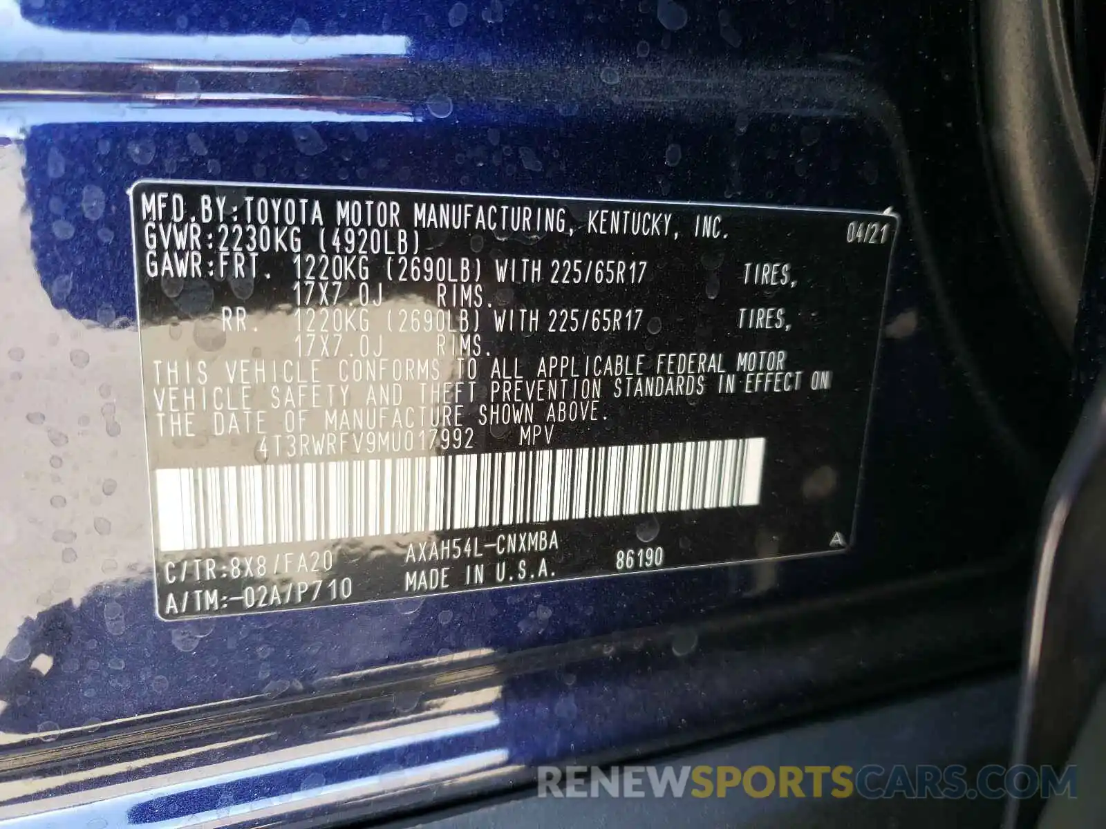 10 Фотография поврежденного автомобиля 4T3RWRFV9MU017992 TOYOTA RAV4 2021