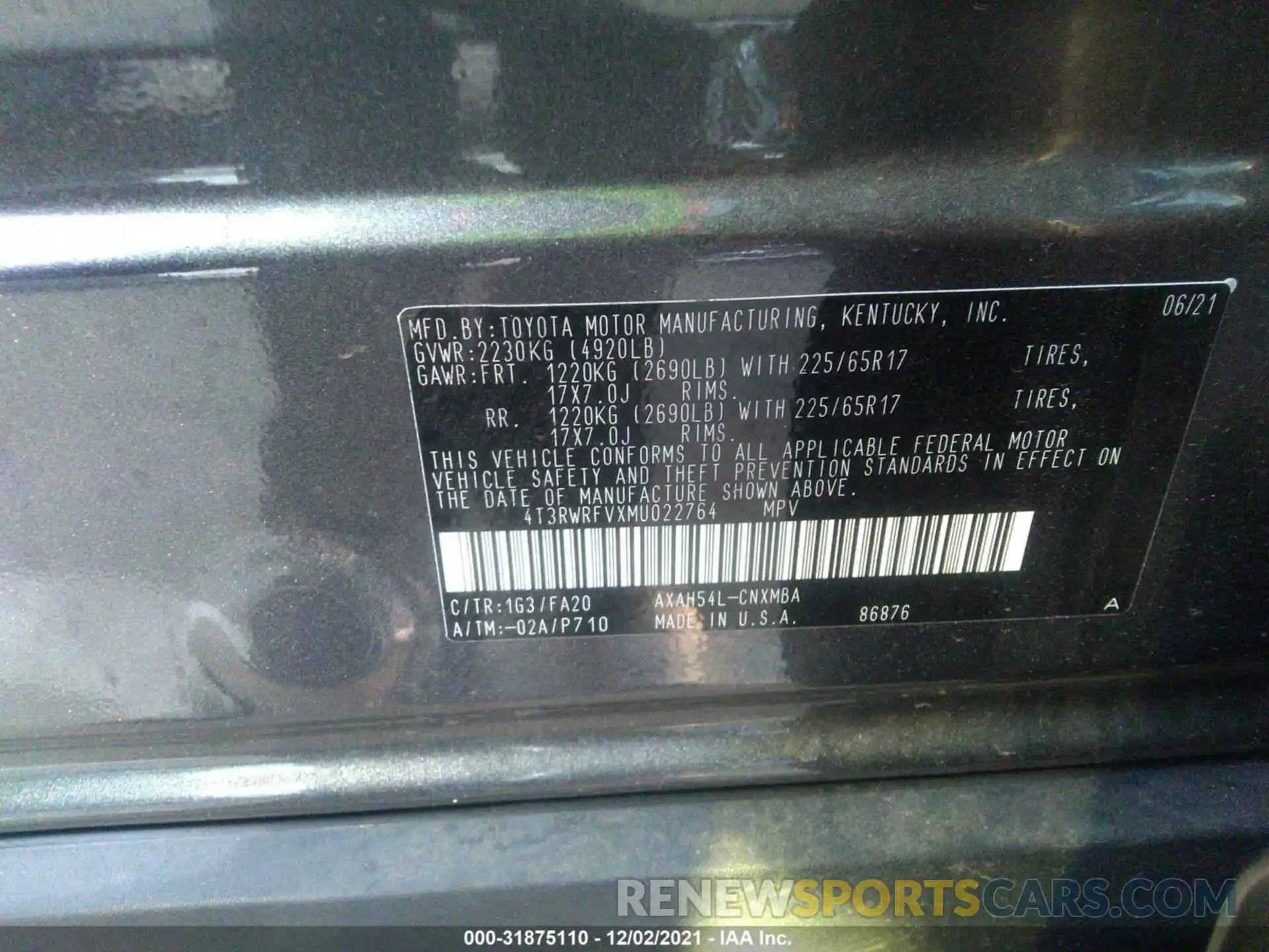 9 Фотография поврежденного автомобиля 4T3RWRFVXMU022764 TOYOTA RAV4 2021