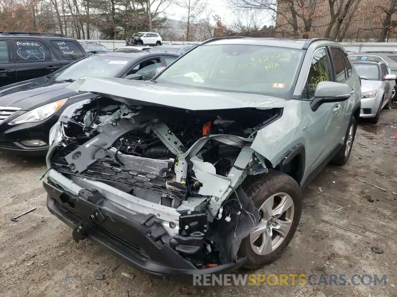 2 Photograph of a damaged car JTMRWRFV0MJ053651 TOYOTA RAV4 2021