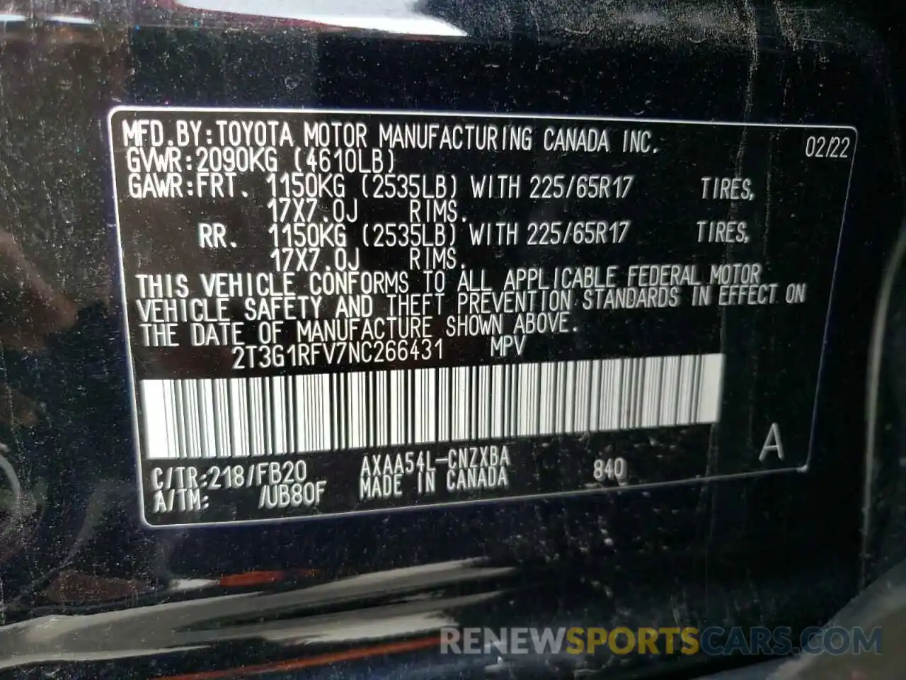 13 Фотография поврежденного автомобиля 2T3G1RFV7NC266431 TOYOTA RAV4 2022