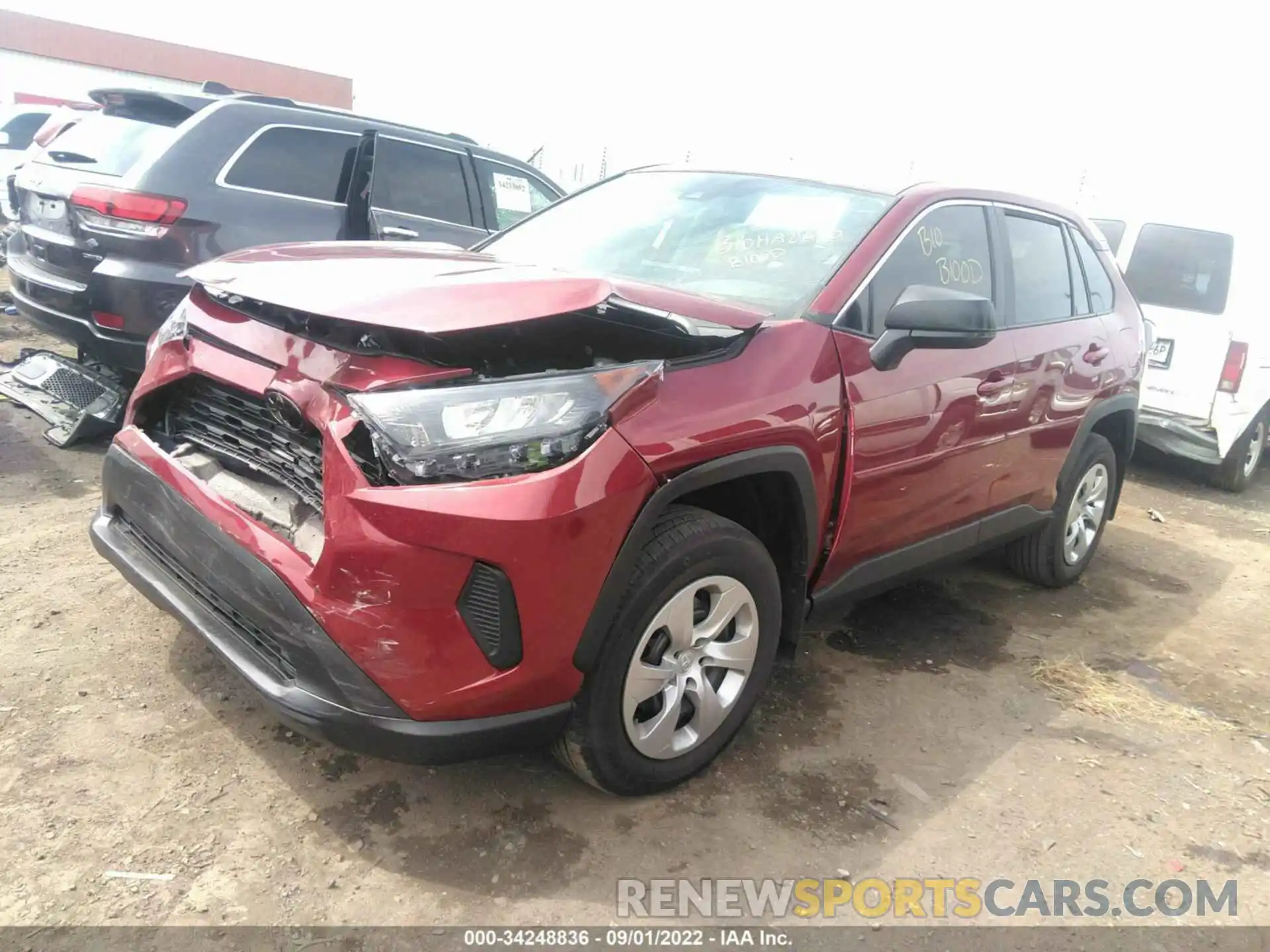 2 Photograph of a damaged car 2T3H1RFV2NW201599 TOYOTA RAV4 2022