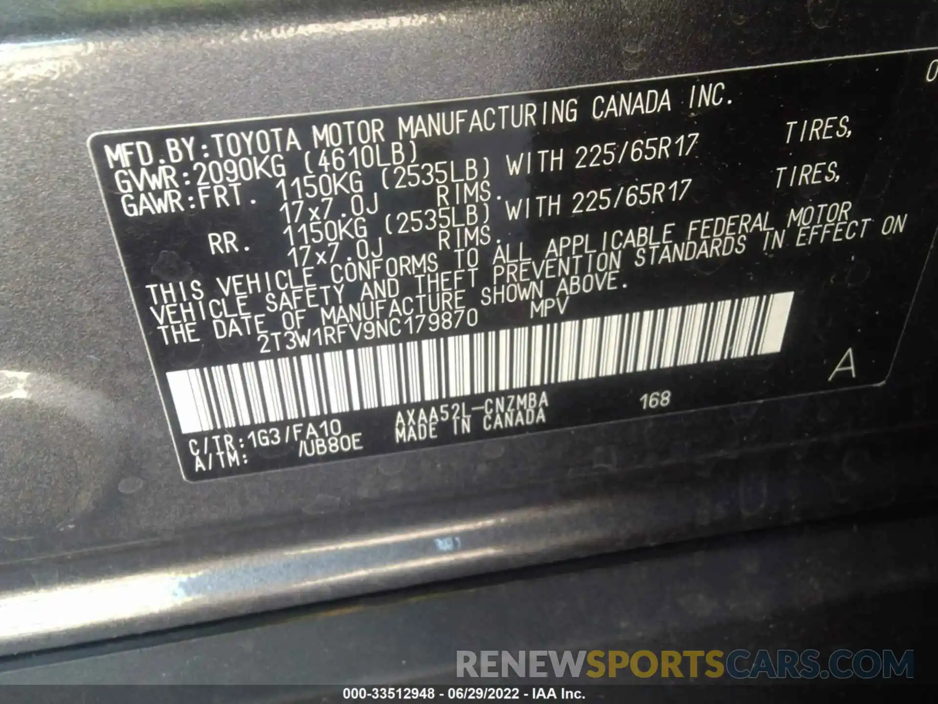 9 Фотография поврежденного автомобиля 2T3W1RFV9NC179870 TOYOTA RAV4 2022