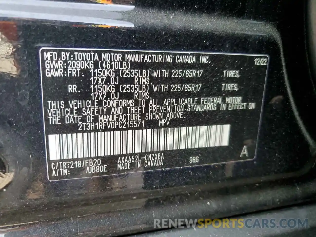 13 Фотография поврежденного автомобиля 2T3H1RFV0PC215571 TOYOTA RAV4 2023