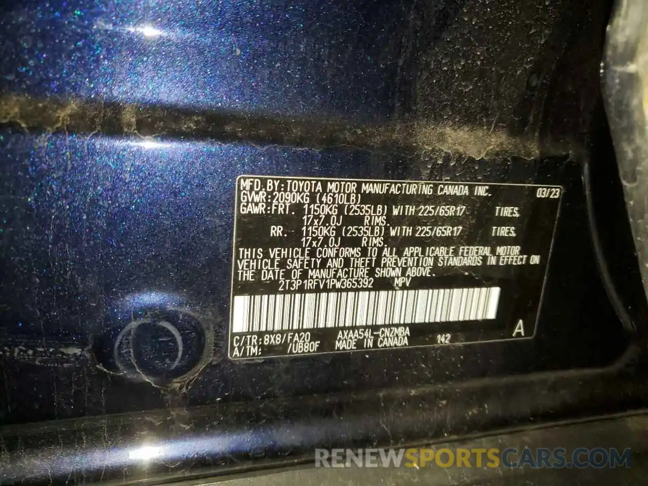 13 Фотография поврежденного автомобиля 2T3P1RFV1PW365392 TOYOTA RAV4 2023