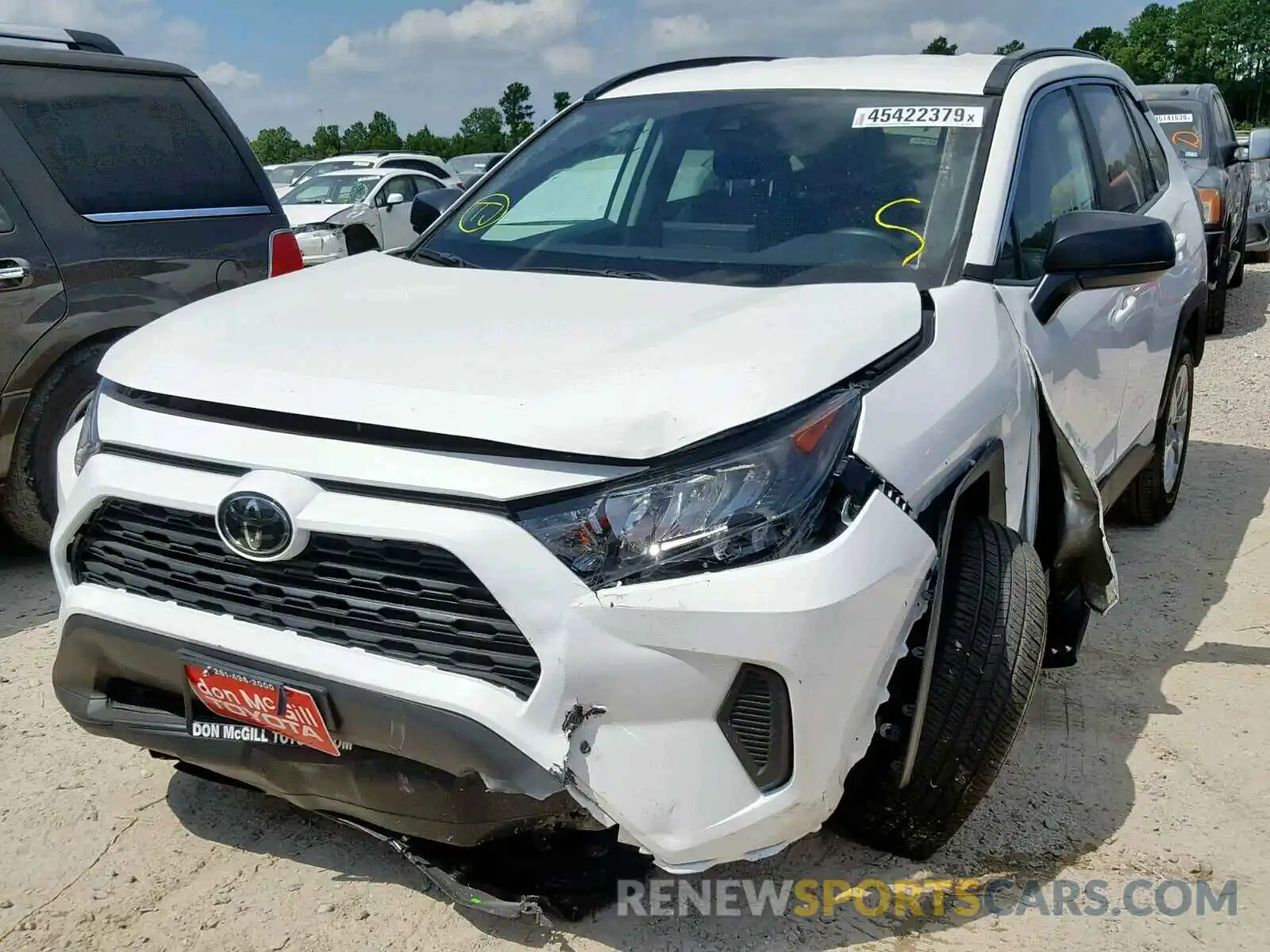 2 Photograph of a damaged car 2T3H1RFV1KC010365 TOYOTA RAV4 LE 2019