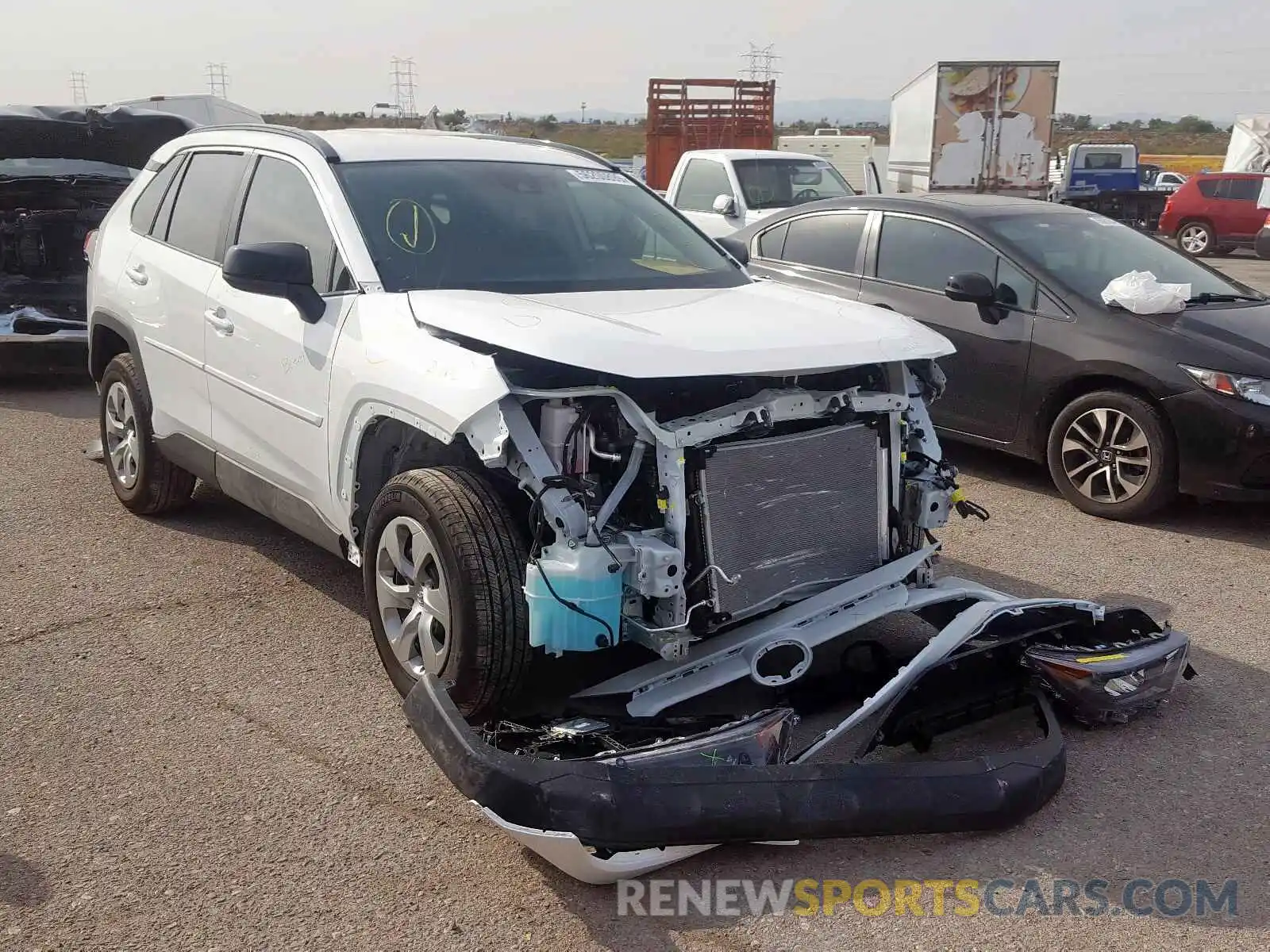 1 Photograph of a damaged car 2T3H1RFV3KC020587 TOYOTA RAV4 LE 2019