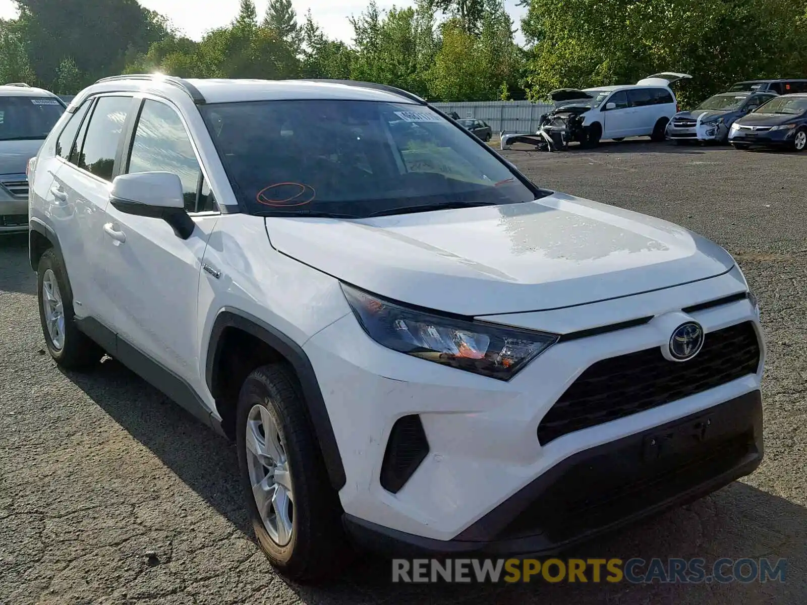 1 Photograph of a damaged car 2T3MWRFV3KW013847 TOYOTA RAV4 LE 2019