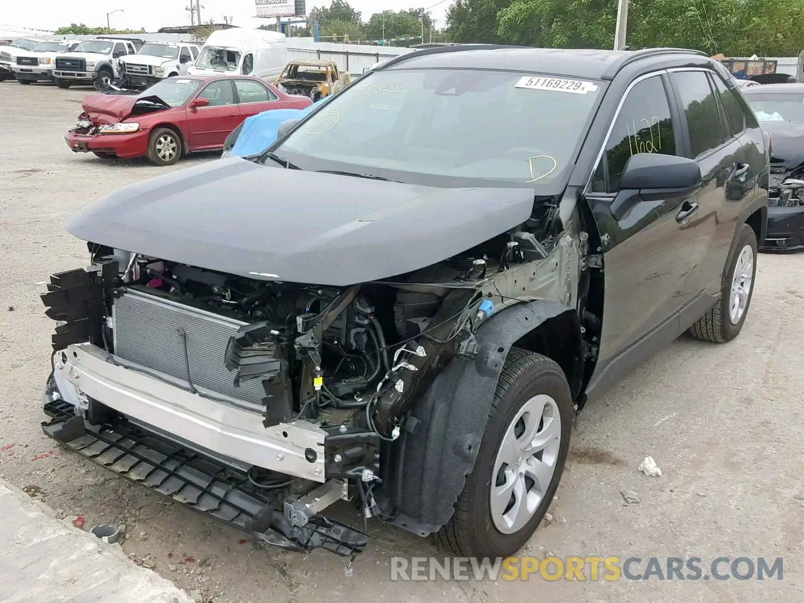 2 Photograph of a damaged car JTMH1RFV3KJ008825 TOYOTA RAV4 LE 2019