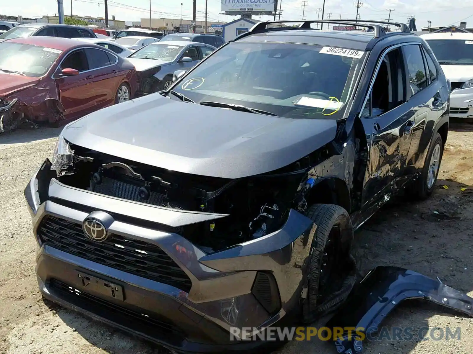 2 Photograph of a damaged car JTMH1RFV9KD505067 TOYOTA RAV4 LE 2019