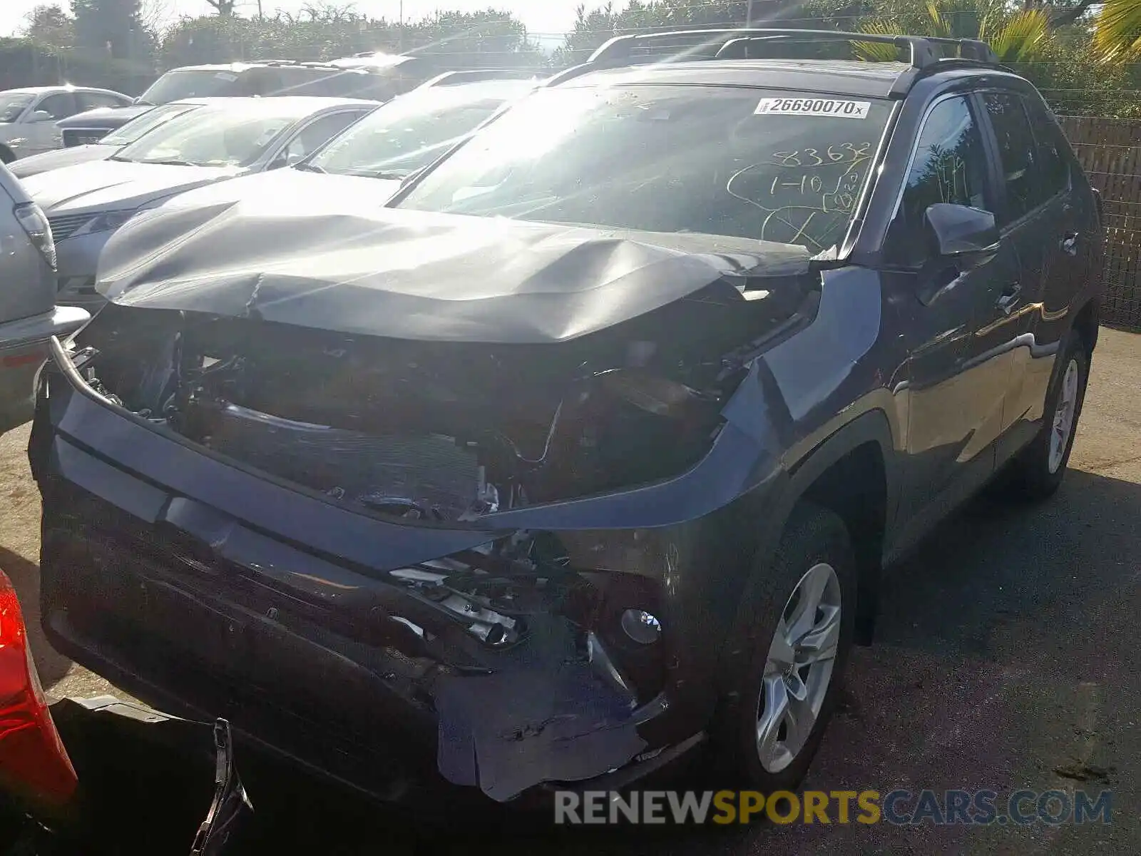 2 Photograph of a damaged car 2T3W1RFV6KC023572 TOYOTA RAV4 XLE 2019