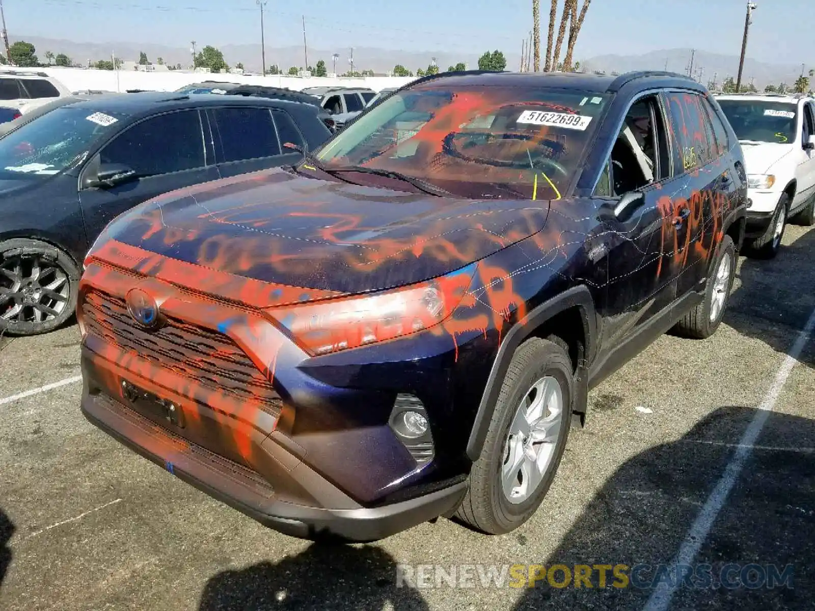 2 Photograph of a damaged car JTMRWRFV5KD009642 TOYOTA RAV4 XLE 2019