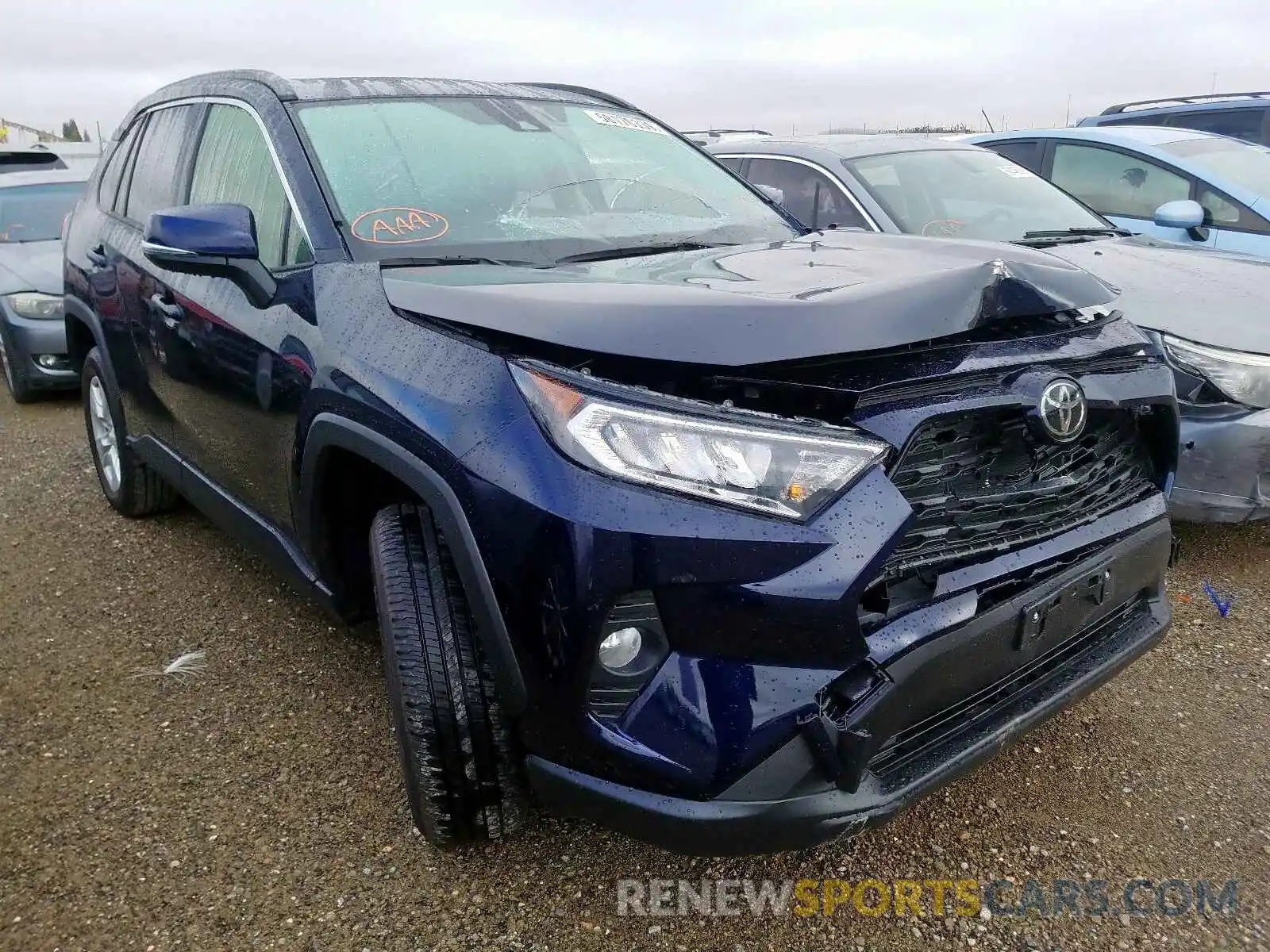 1 Photograph of a damaged car JTMW1RFV7KD027691 TOYOTA RAV4 XLE 2019