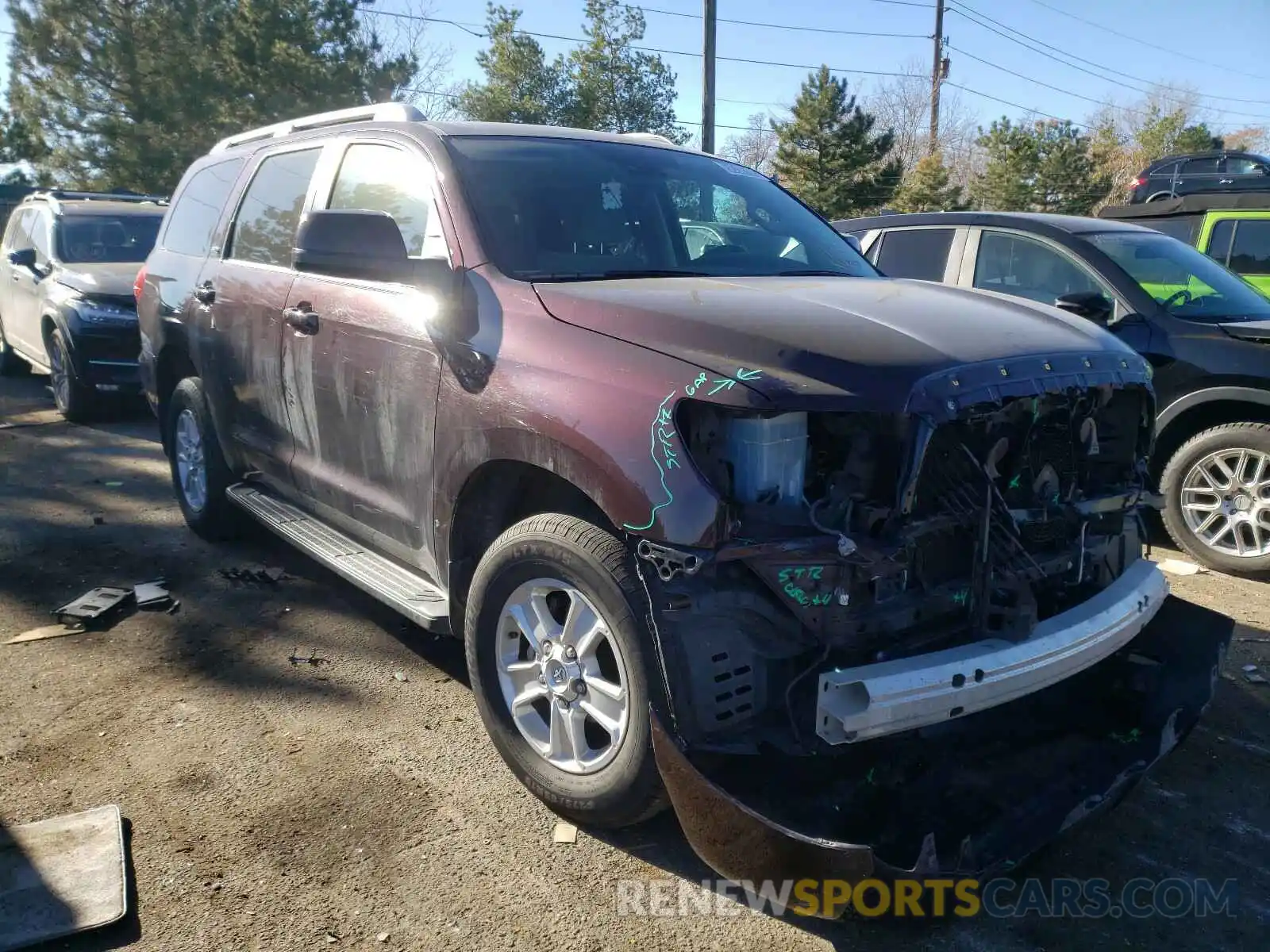 1 Photograph of a damaged car 5TDBY5G13KS169510 TOYOTA SEQUOIA 2019