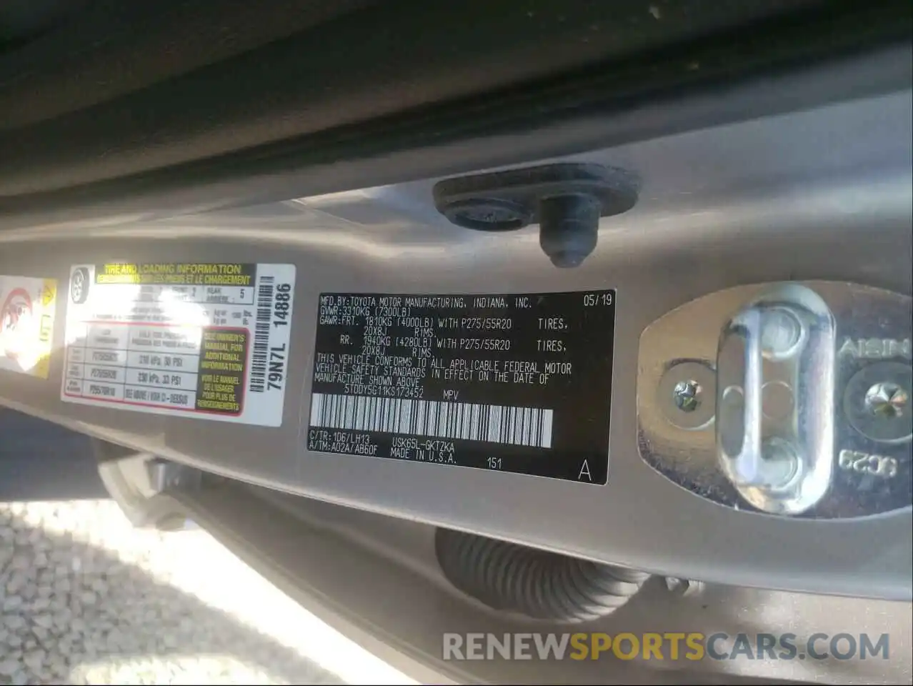 10 Photograph of a damaged car 5TDDY5G11KS173452 TOYOTA SEQUOIA 2019