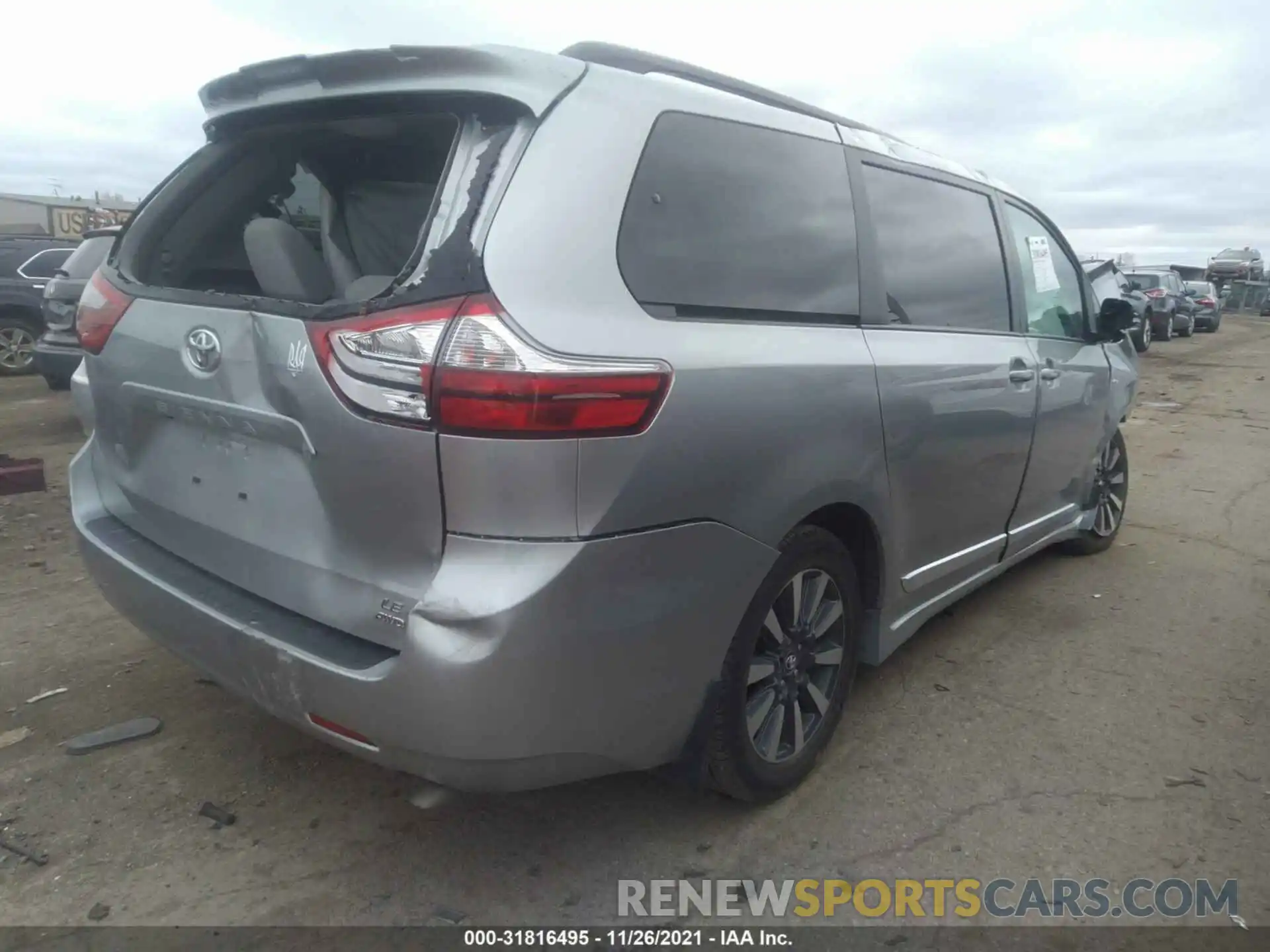 4 Фотография поврежденного автомобиля 5TDJZ3DC3KS214285 TOYOTA SIENNA 2019