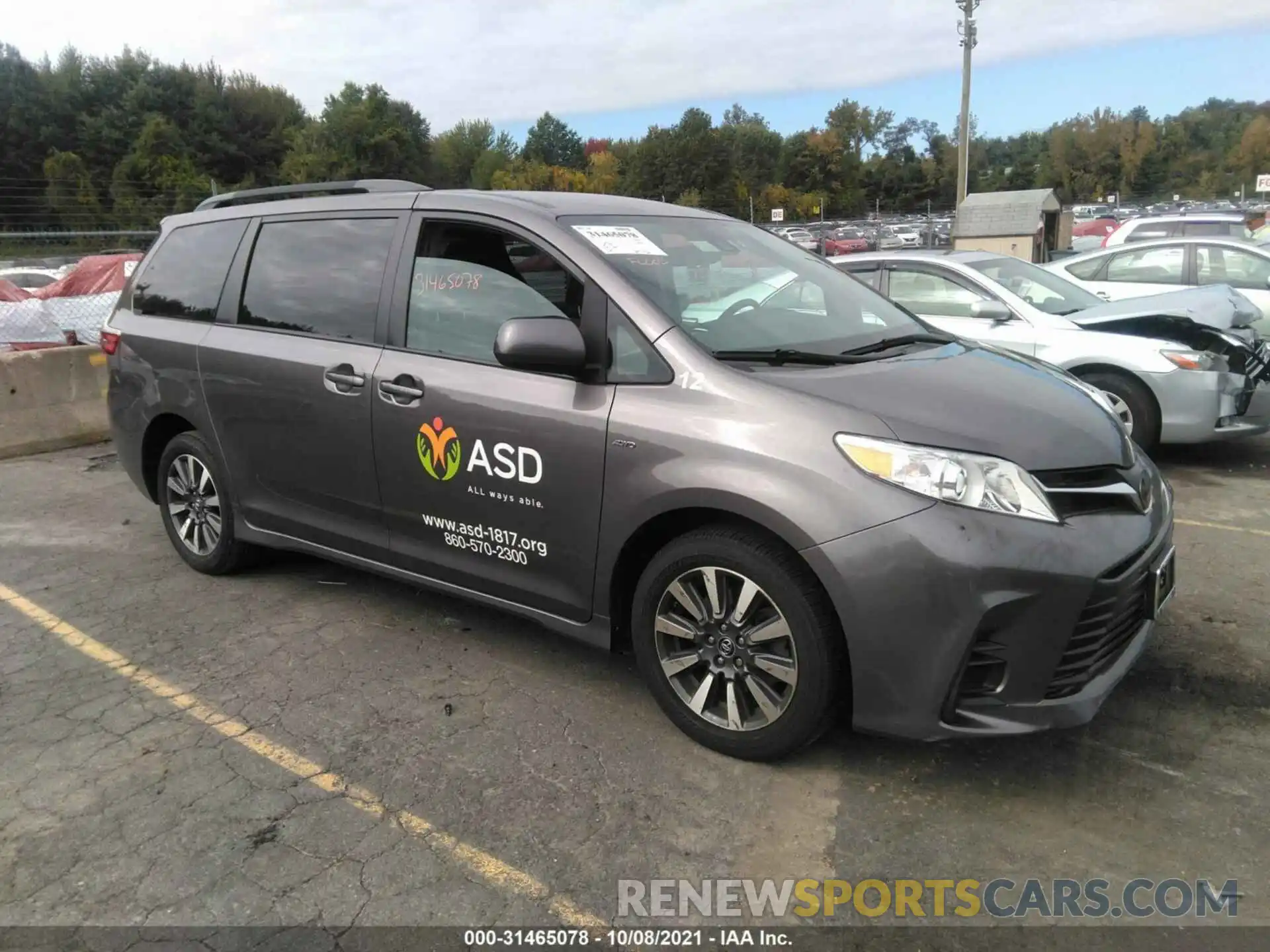 1 Photograph of a damaged car 5TDJZ3DC3KS218238 TOYOTA SIENNA 2019