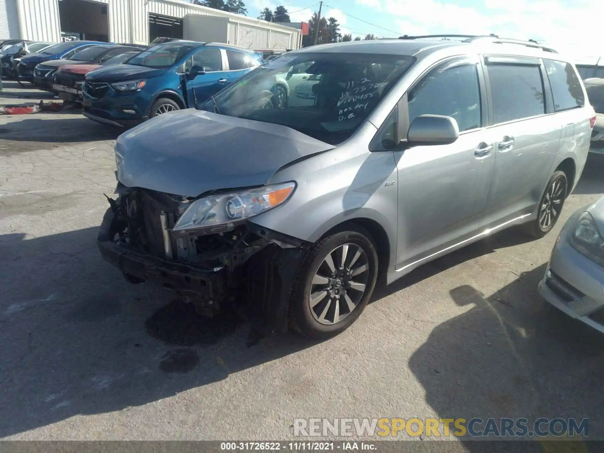 2 Photograph of a damaged car 5TDJZ3DC4KS221455 TOYOTA SIENNA 2019