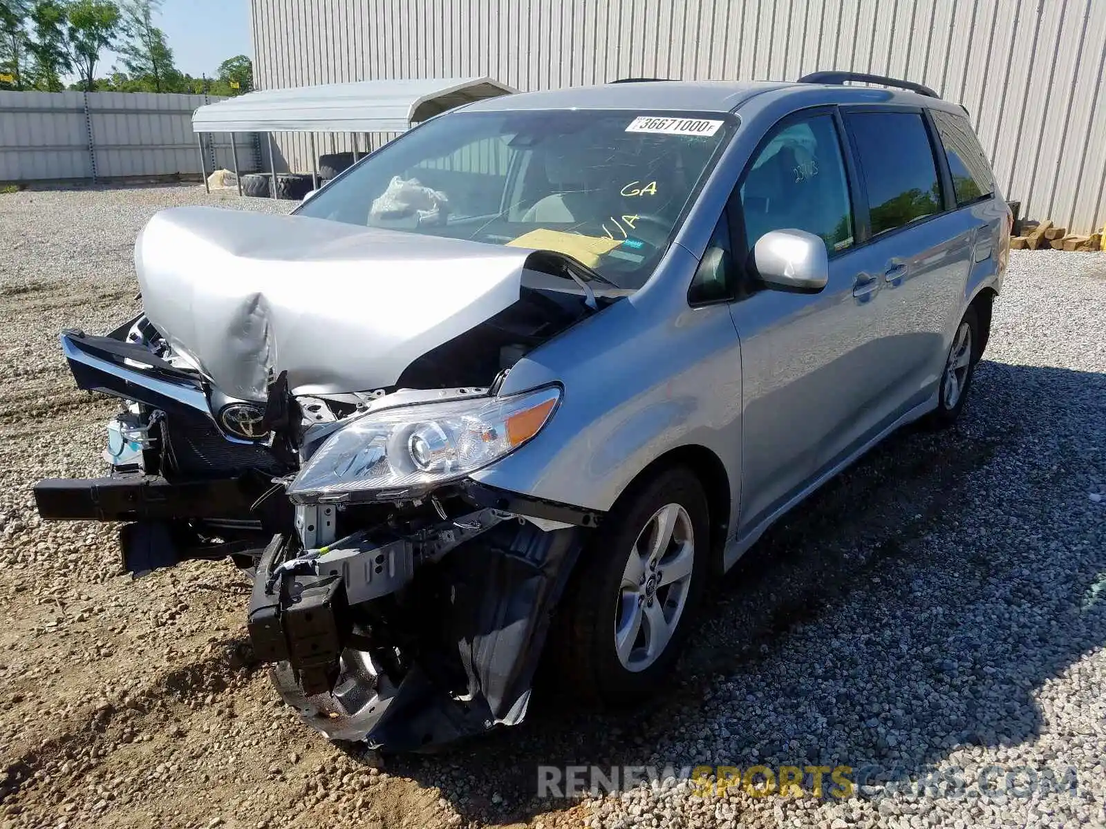 2 Photograph of a damaged car 5TDKZ3DC4KS971054 TOYOTA SIENNA 2019