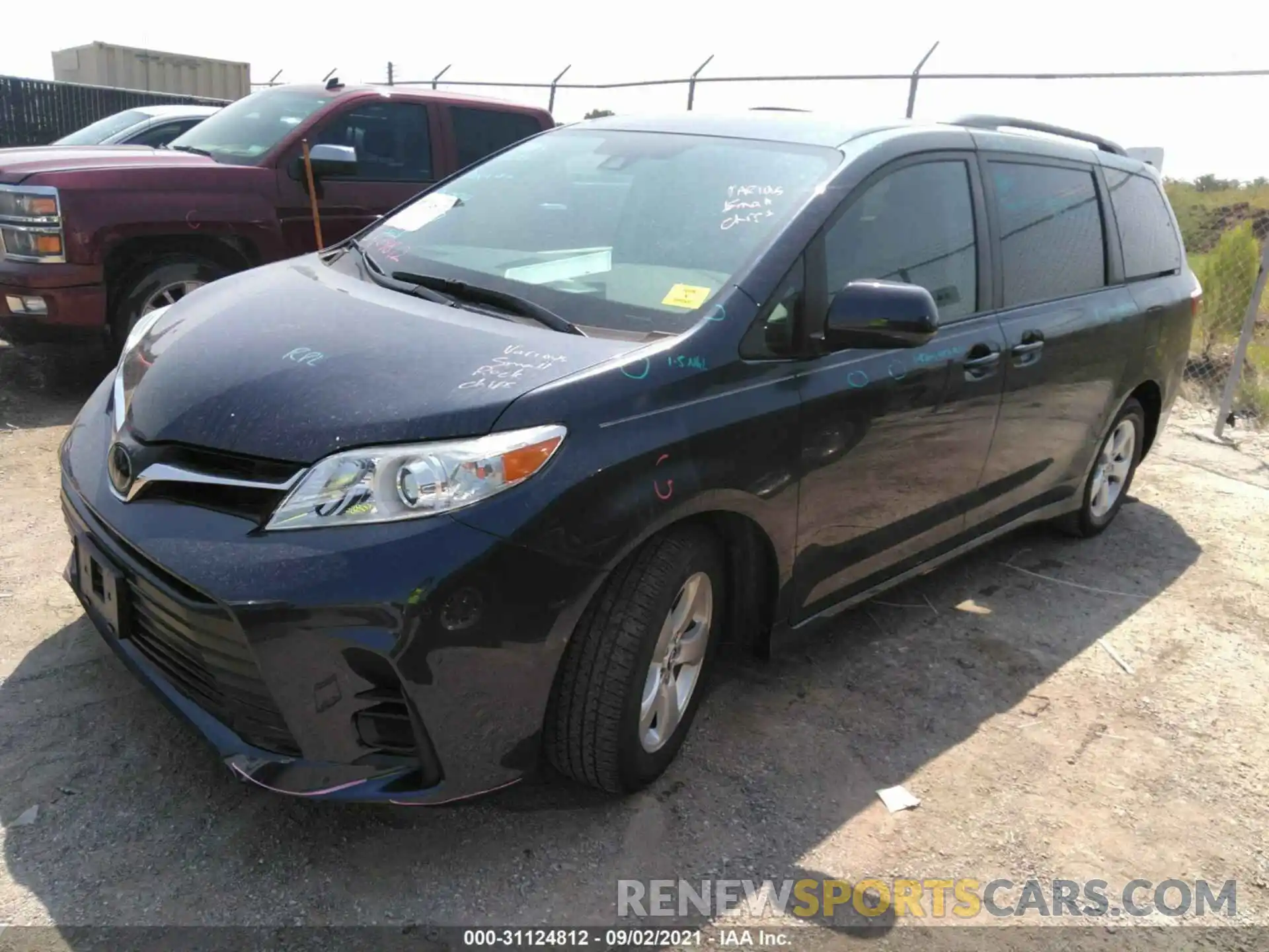 2 Photograph of a damaged car 5TDKZ3DC9KS014371 TOYOTA SIENNA 2019