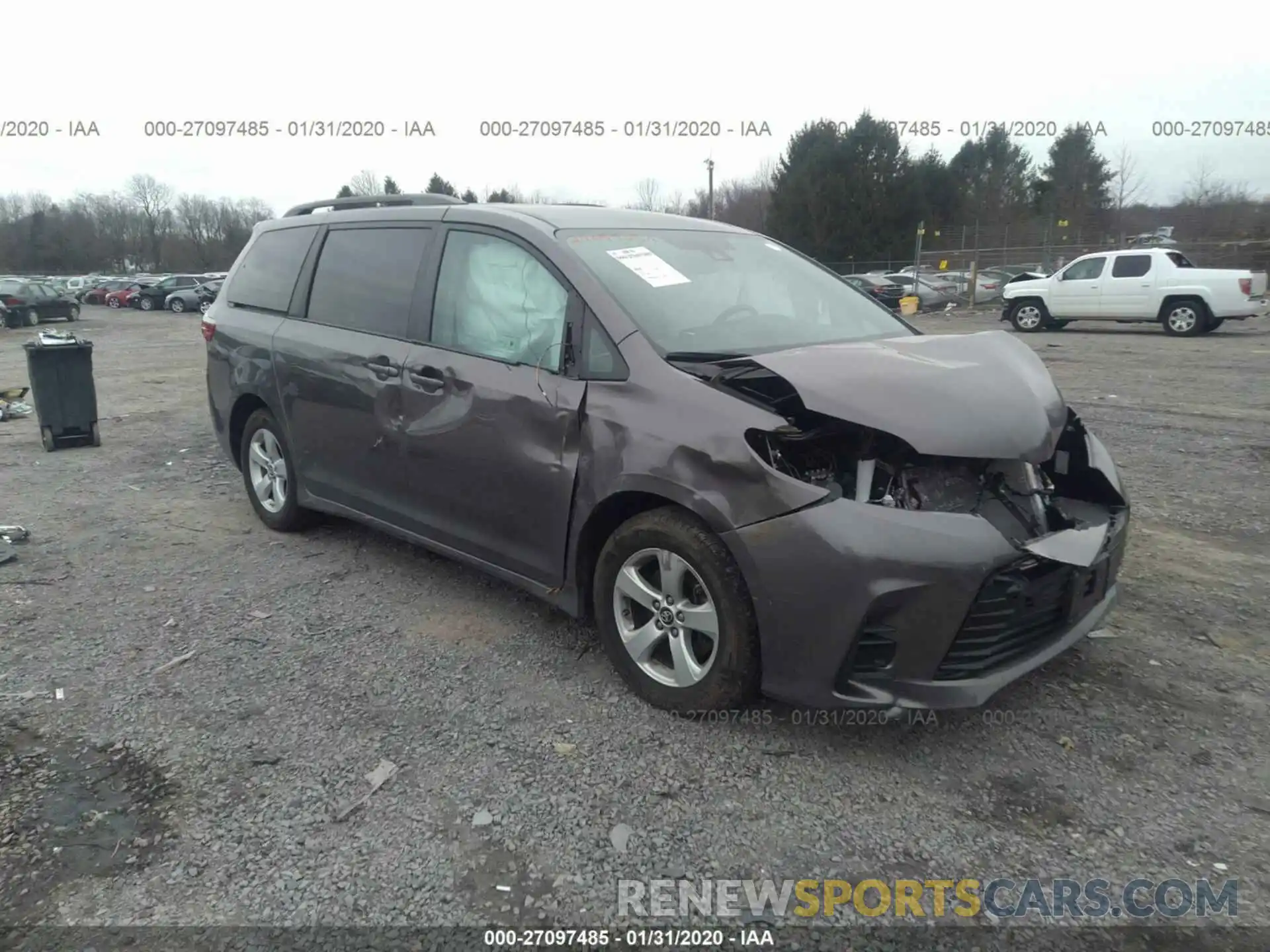 1 Photograph of a damaged car 5TDKZ3DCXKS017599 TOYOTA SIENNA 2019