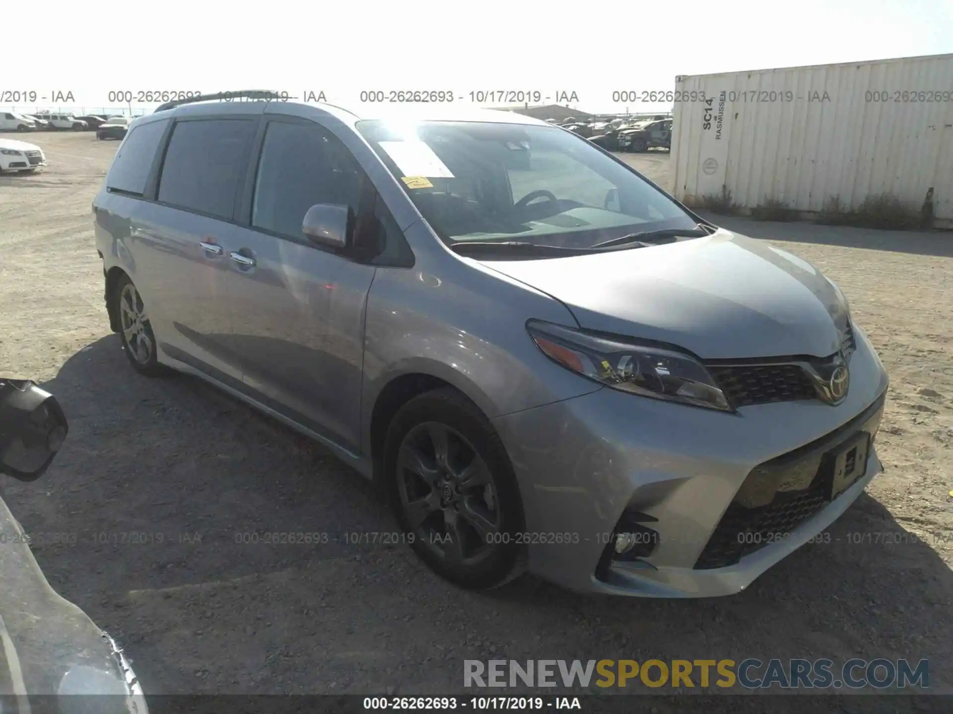 1 Photograph of a damaged car 5TDXZ3DC3KS003890 TOYOTA SIENNA 2019