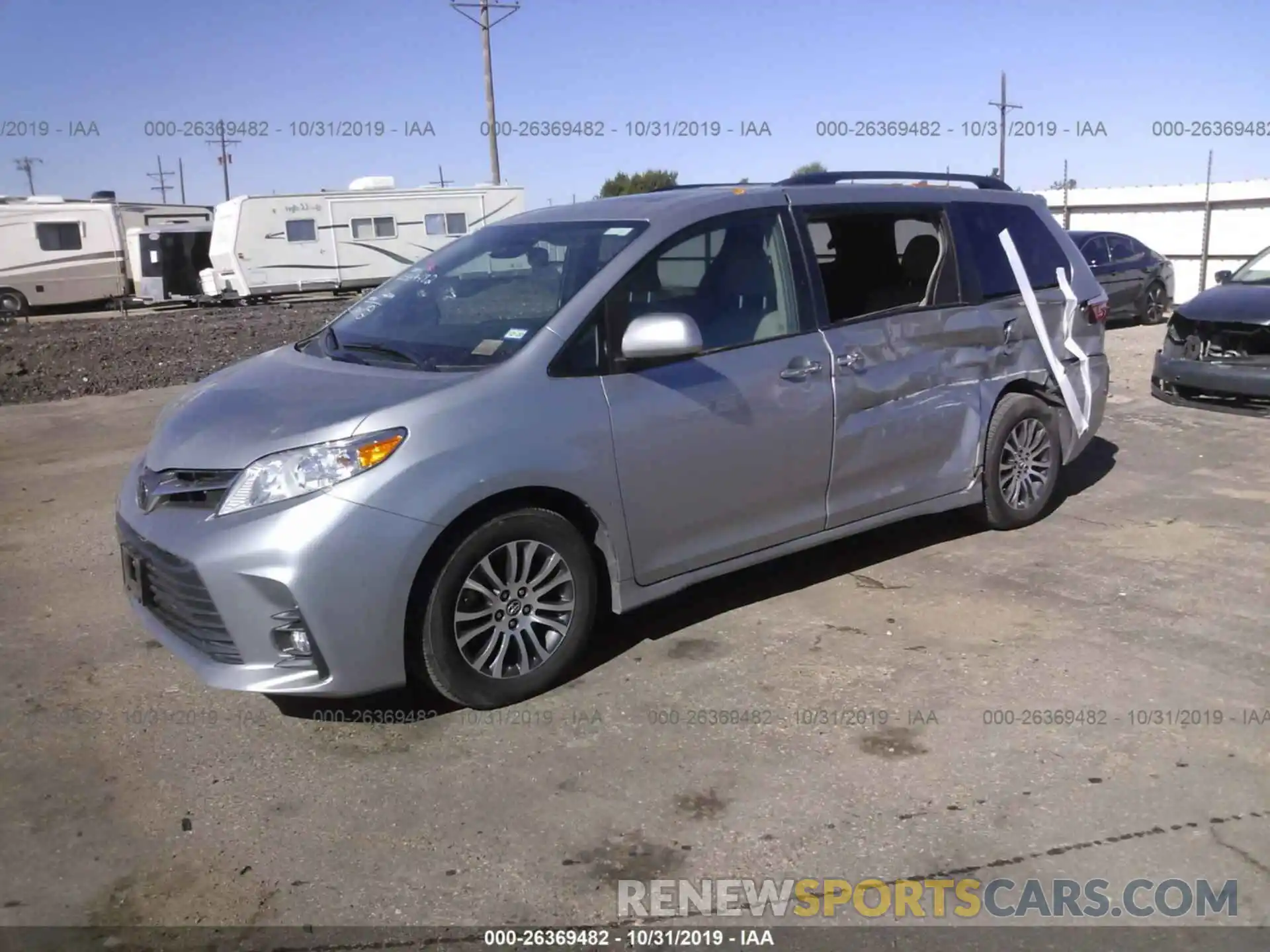 2 Photograph of a damaged car 5TDYZ3DC0KS993952 TOYOTA SIENNA 2019