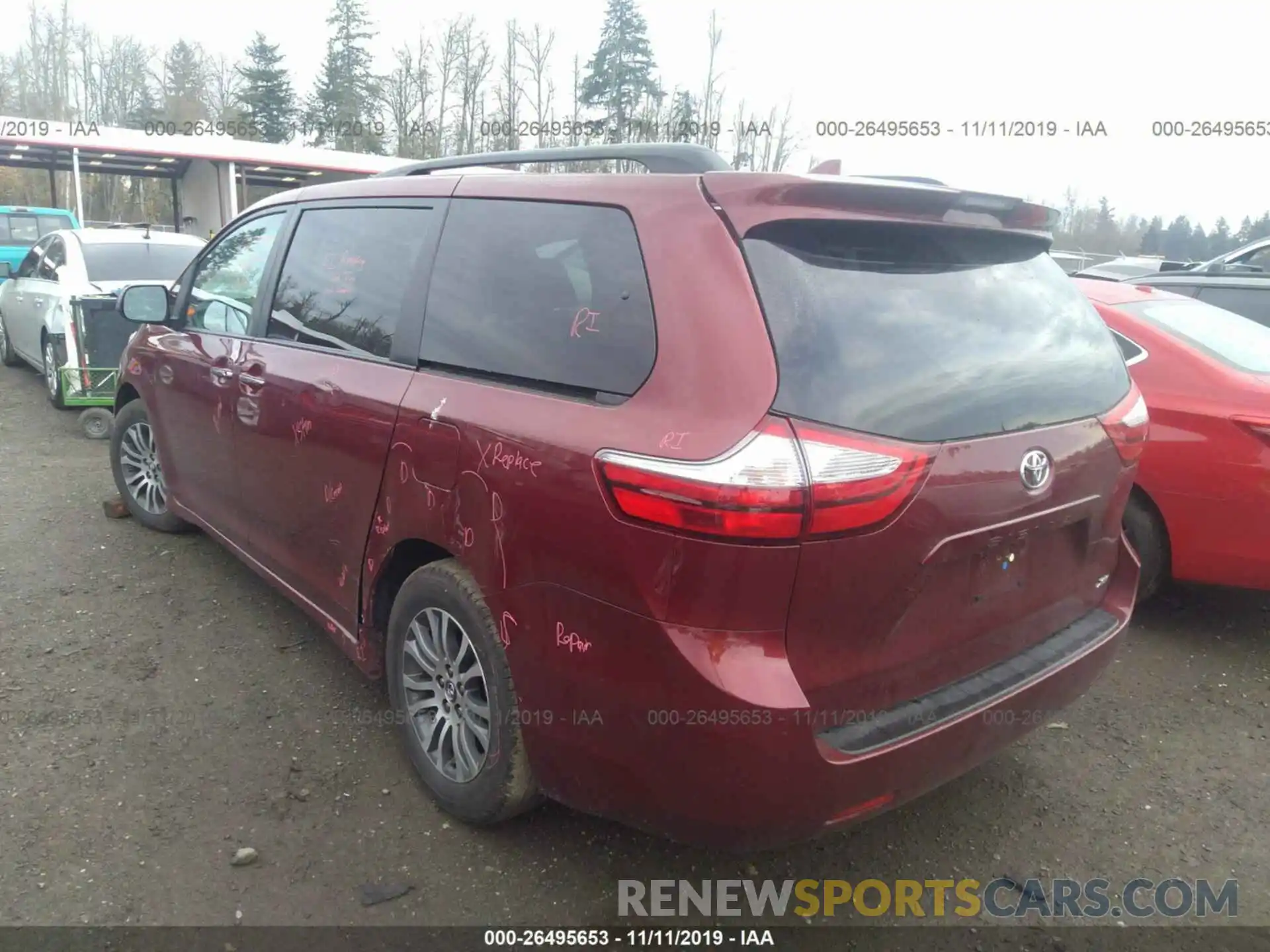 3 Фотография поврежденного автомобиля 5TDYZ3DC8KS008264 TOYOTA SIENNA 2019