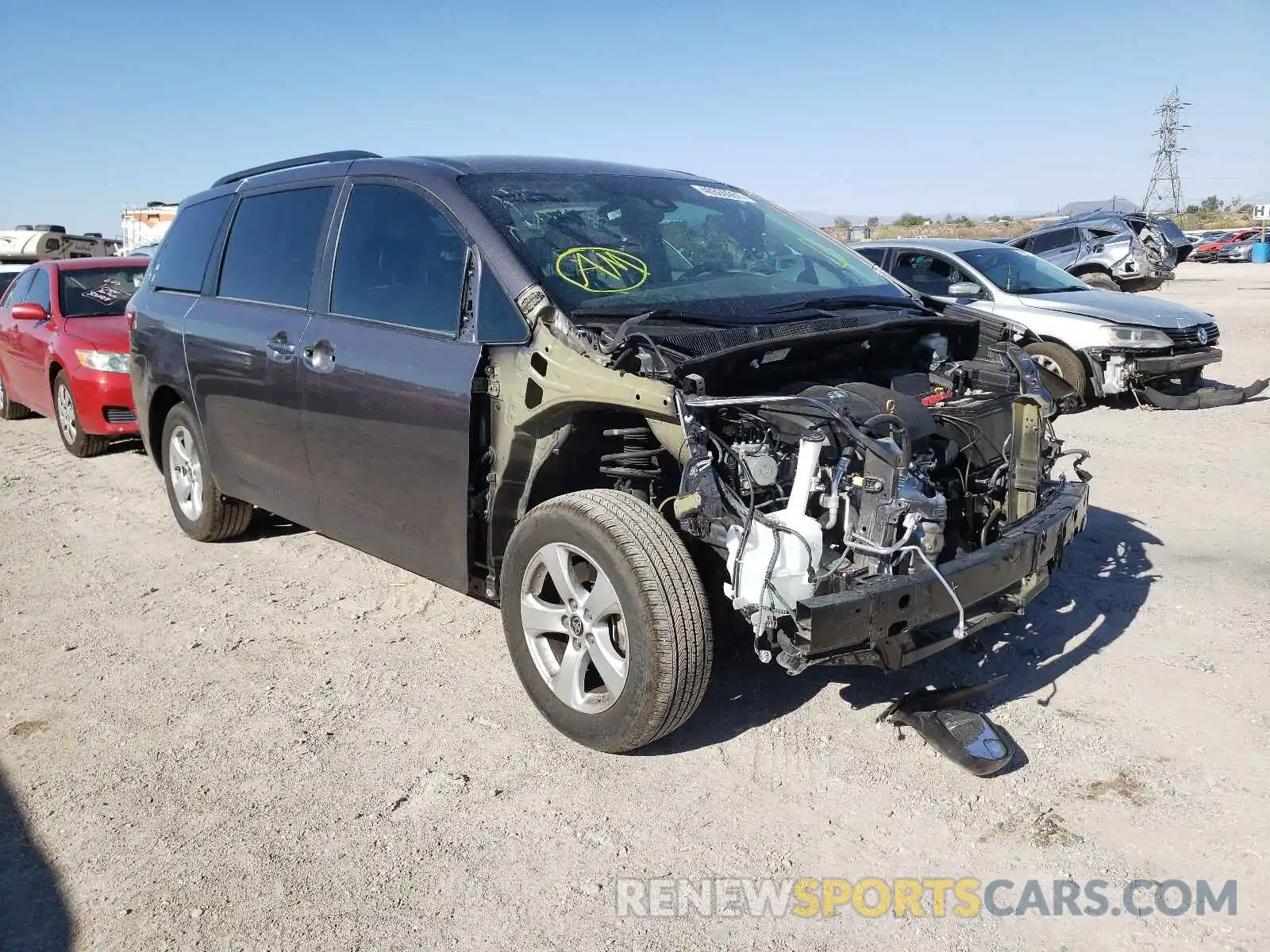 1 Photograph of a damaged car 5TDKZ3DC3LS071392 TOYOTA SIENNA 2020