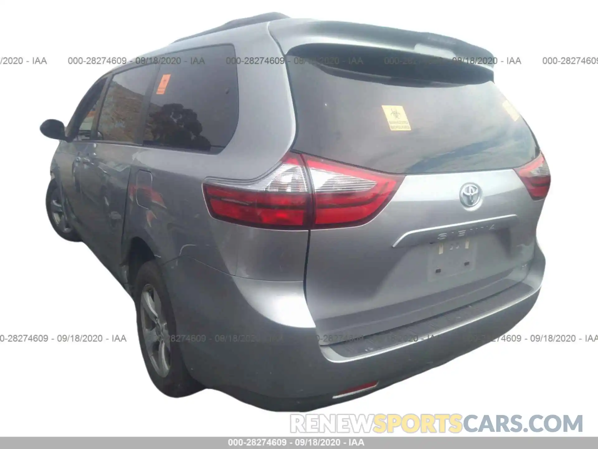 3 Фотография поврежденного автомобиля 5TDKZ3DC5LS024297 TOYOTA SIENNA 2020